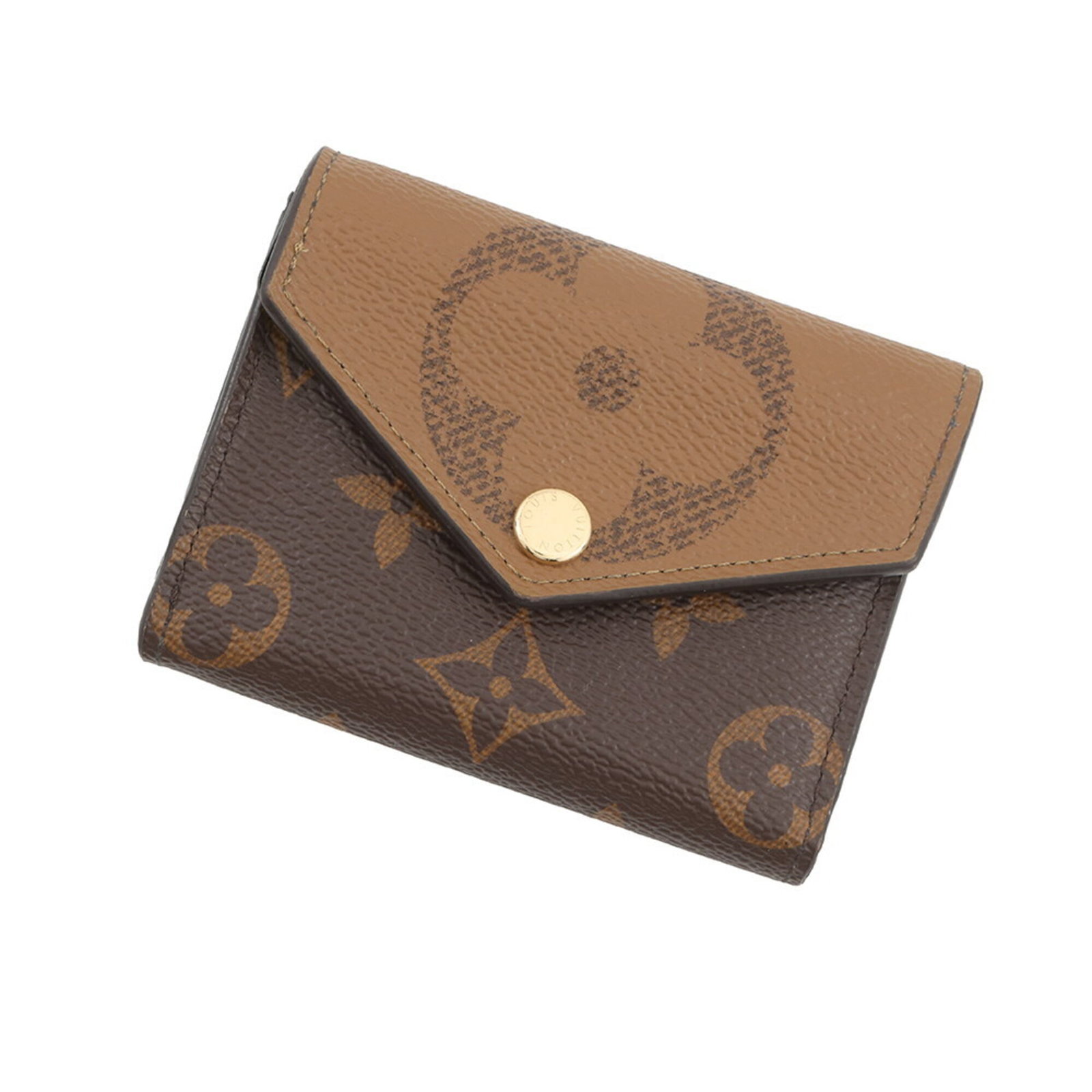Vuitton Louis Monogram Reverse Tri Fold Wallet: Vuitton Louis Monogram Reverse Tri Fold Wallet Used (like new), Mint condition, like new item. This Louis Vuitton Louis Monogram Reverse Tri Fold Wallet boasts the iconic monogram pattern in a rich