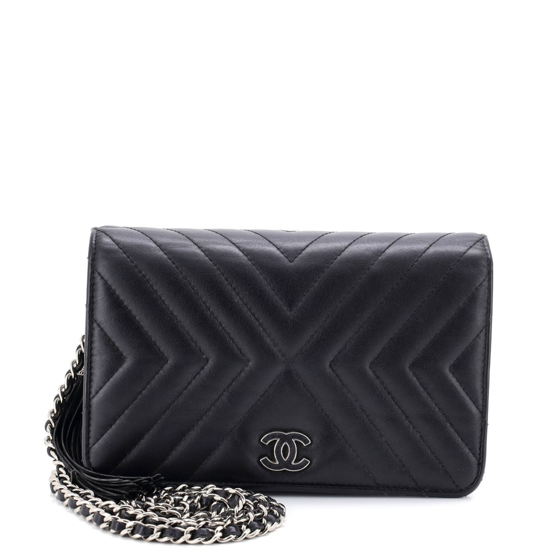 Chanel Tassel Wallet on Chain Chevron Calfskin (1 of 6)