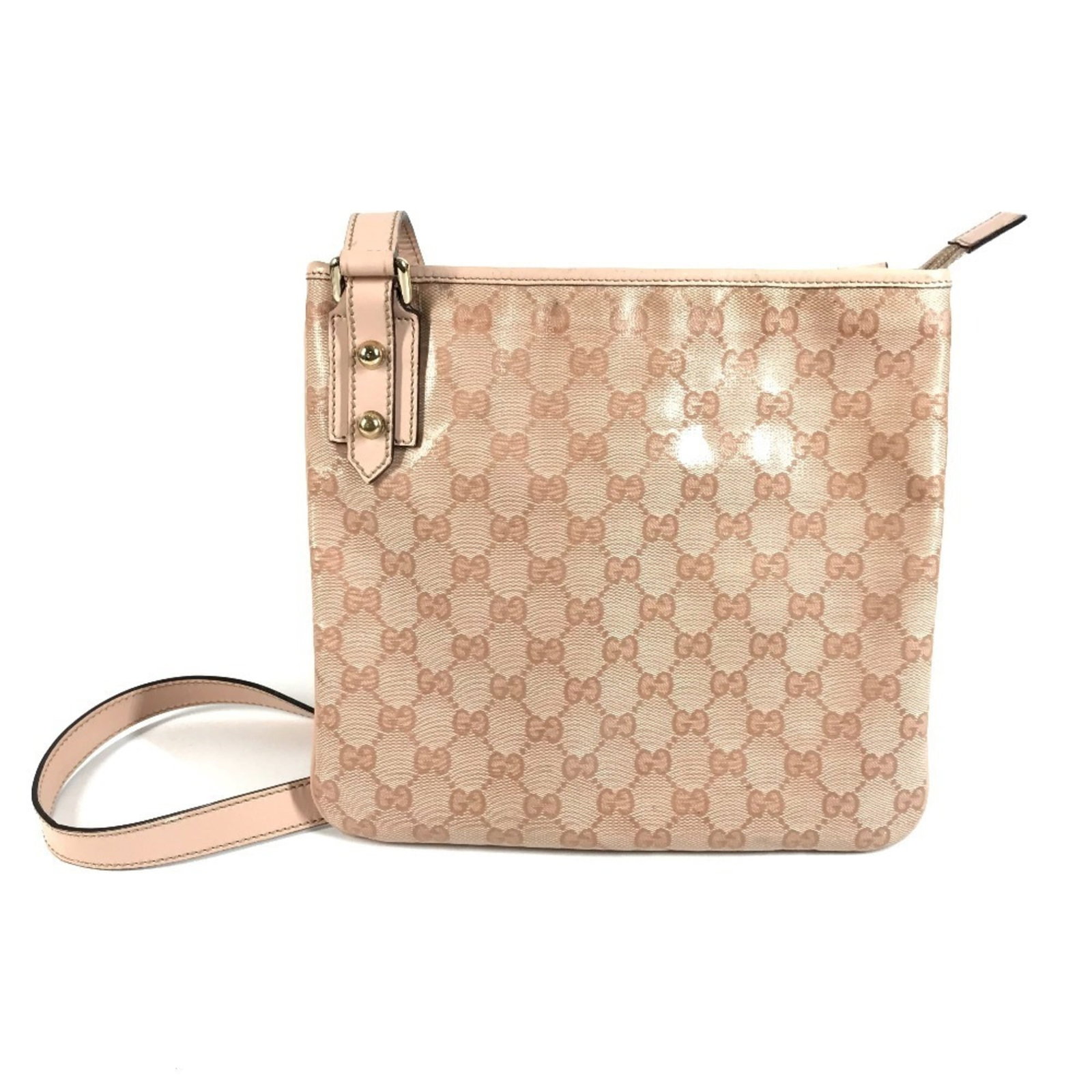 Gucci Pochette Shoulder Bag Leather Coated Canvas: Gucci Pochette Shoulder Bag Leather Coated Canvas The Gucci Pochette Shoulder Bag Leather Coated Canvas features a unique blend of leather and coated canvas, adding an edgy touch to its classic design
