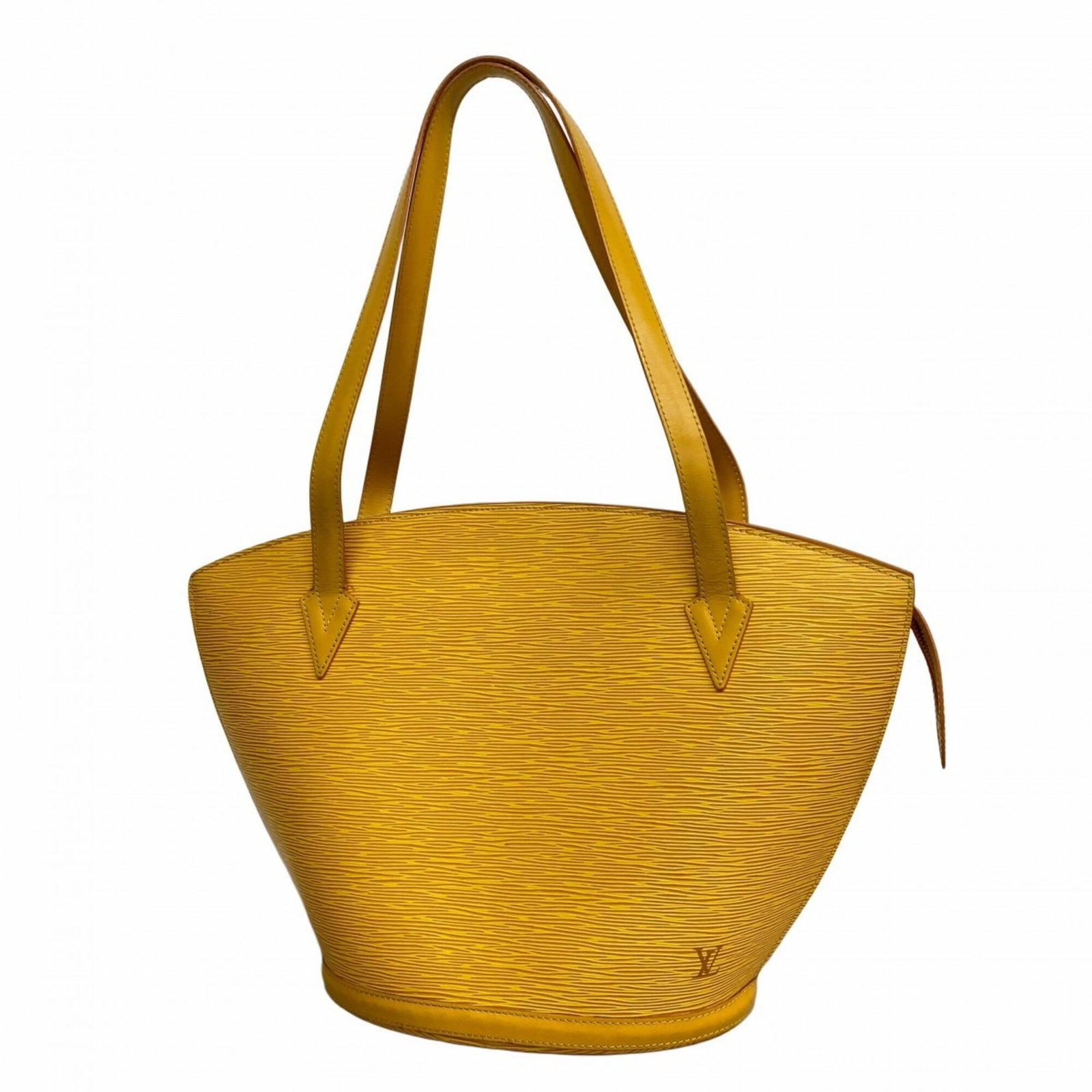 Shoulder Bag of Louis Vuitton: Shoulder Bag of Louis Vuitton Yellow Louis Vuitton shoulder bag with classic design, measuring 30cm x 26cm x 17cm. The bag shows signs of usage, including scratches and dirt, but remains in good