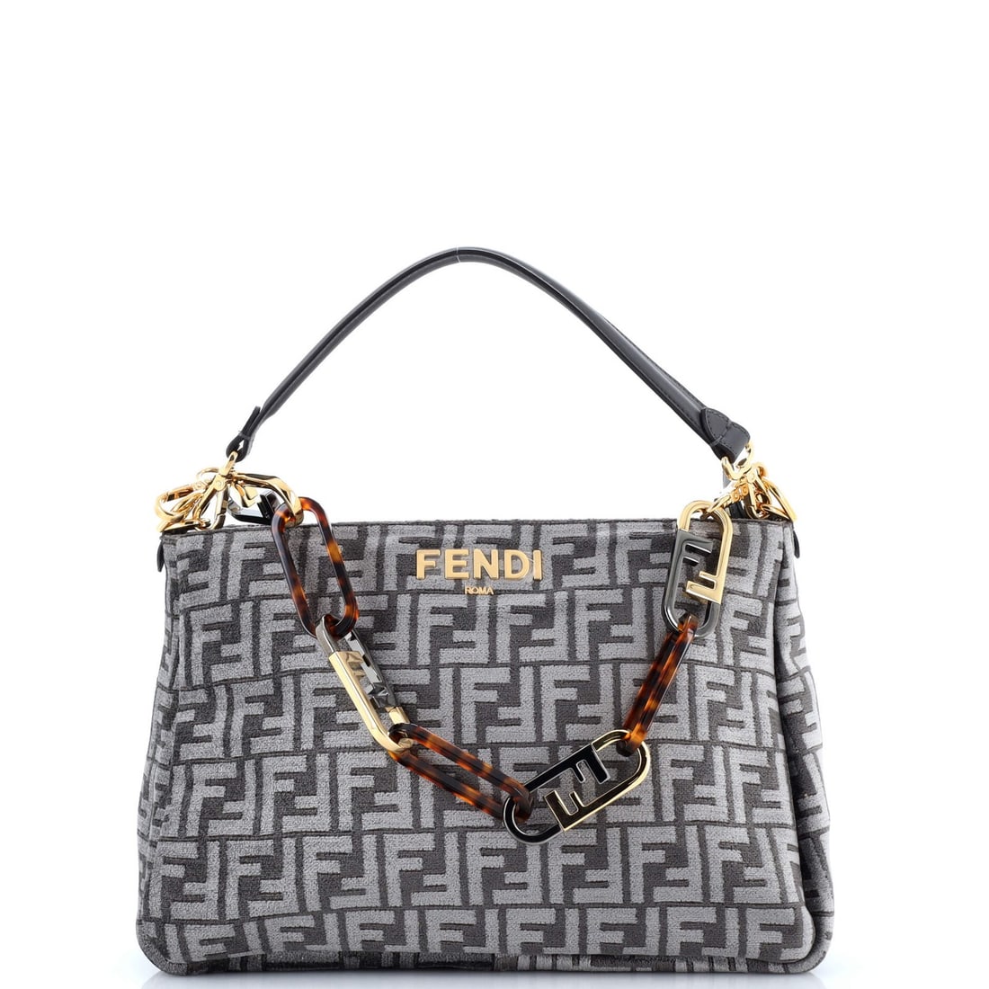 Shoulder Bag Lock Fendi Chenille Zucca O: Shoulder Bag Lock Fendi Chenille Zucca O Item Specifics: Brand: Fendi Exterior Material: Resin Jacquard Chenille Style: Hobos Exterior Color: Gray Size: Unknown Accessories: Chain Strap With Strap Mea