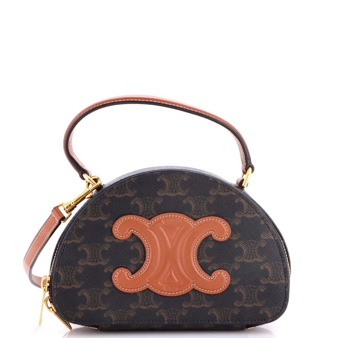 Celine Half Moon Case Triomphe Coated Canvas with Leather (1 of 6)