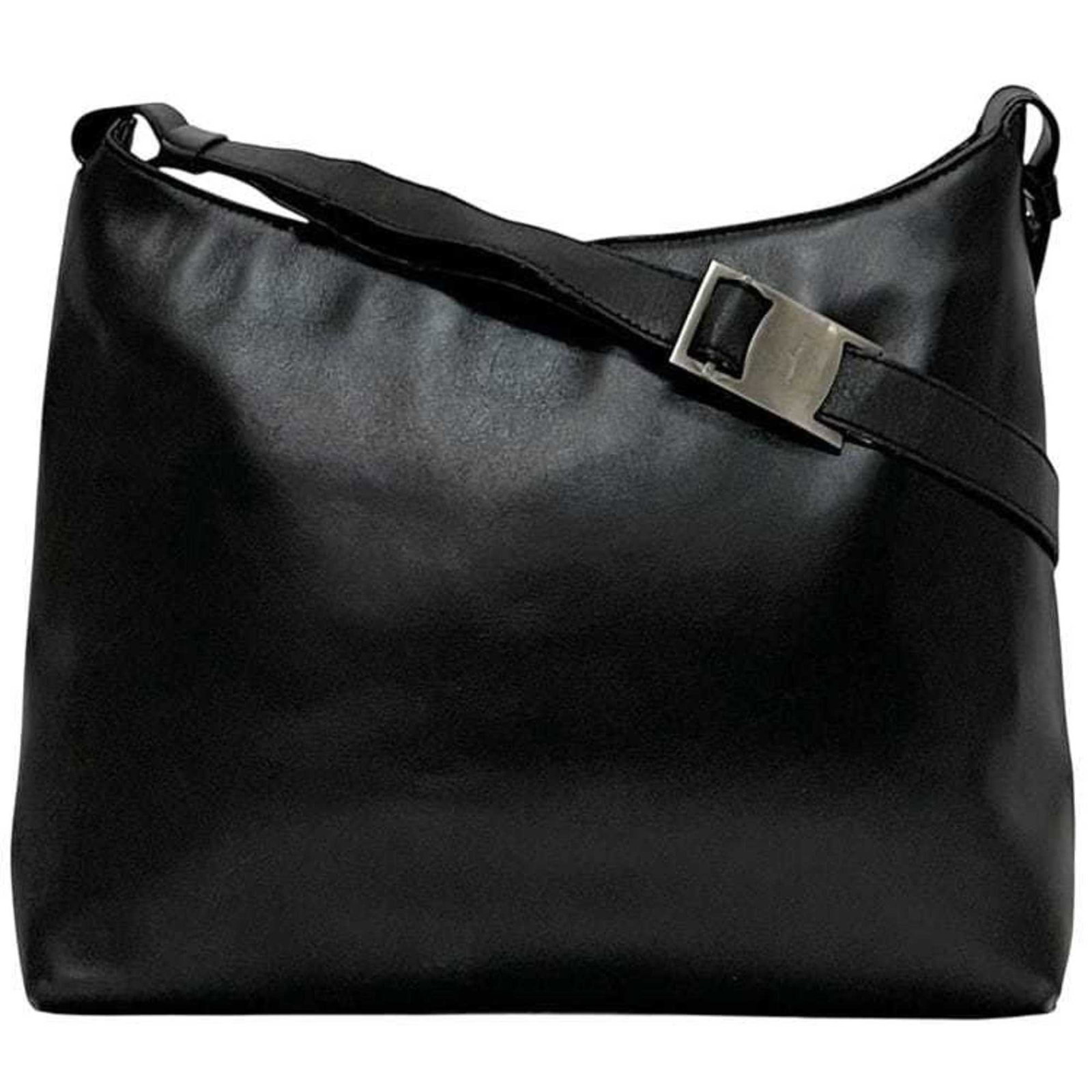 Shoulder bag leather Salvatore Ferragamo: Shoulder bag leather Salvatore Ferragamo Black leather shoulder bag from Salvatore Ferragamo, featuring classic design with a timeless black color. The bag measures 25cm x 29cm x 8cm and shows signs