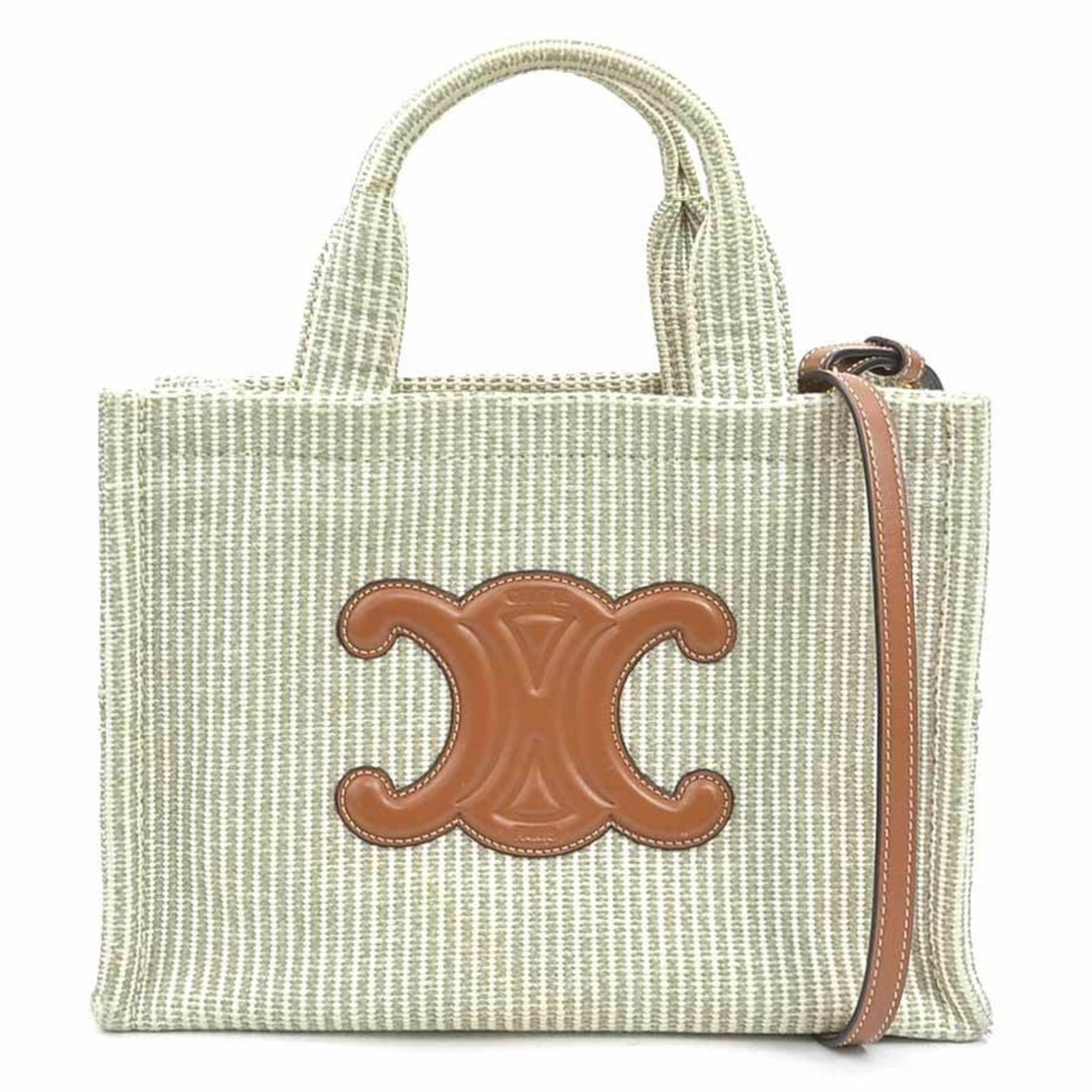 Canvas leather shoulder bag handbag Celine: Canvas leather shoulder bag handbag Celine Canvas leather shoulder bag with a classic design, featuring a beige and brown color combination. The bag measures 18.5cm x 26cm x 12.5cm and has traces of