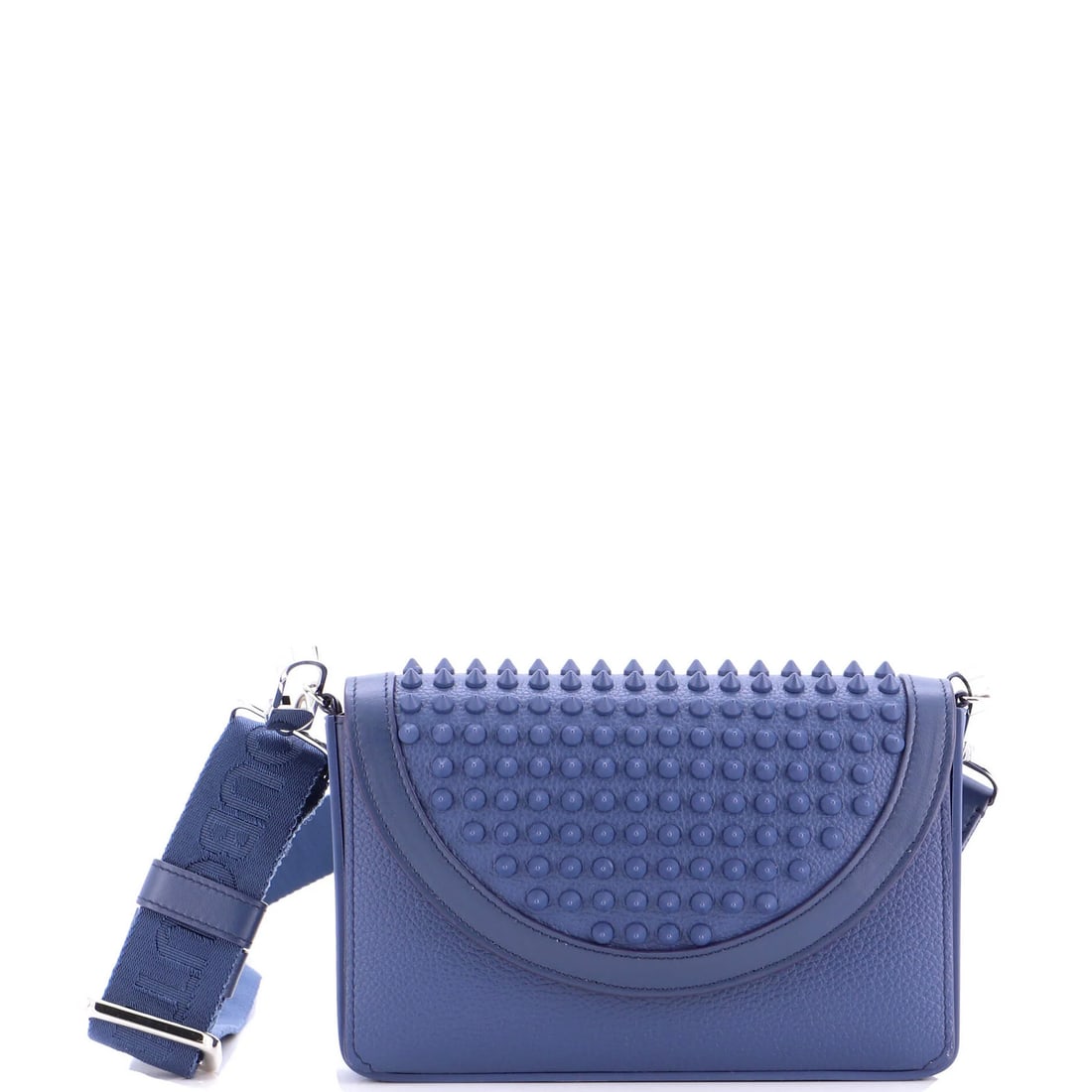 Leather chain wallet spiked on explorafunk by Christian Louboutin: Leather chain wallet spiked on explorafunk by Christian Louboutin The Explorafunk by Christian Louboutin leather chain wallet boasts a striking blue exterior and sleek design, featuring spiked