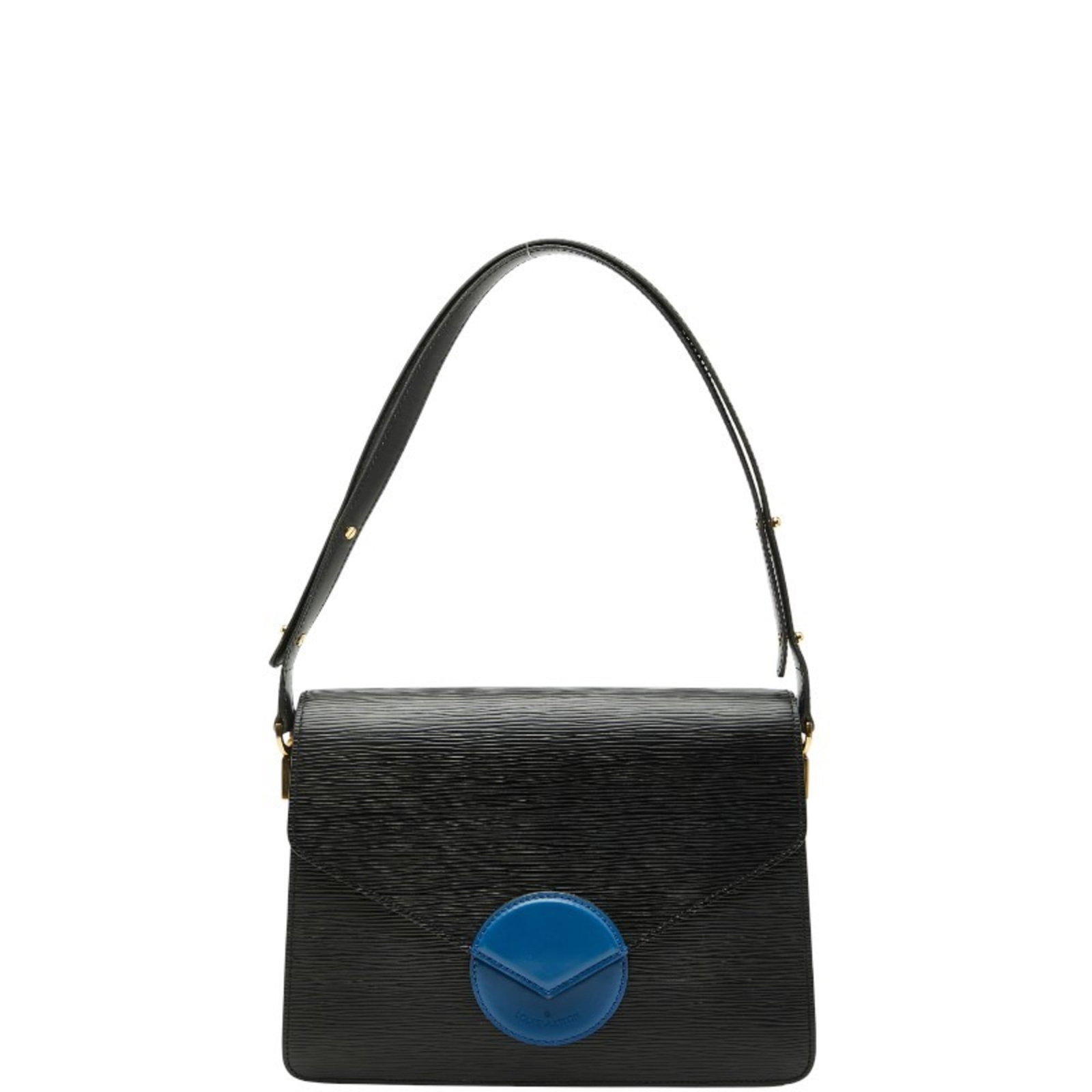 Leather Ombre Cuir Handbag Vuitton Louis Shoulder: Leather Ombre Cuir Handbag Vuitton Louis Shoulder Black and blue ombre leather creates a unique, multi-tonal effect on this Louis Vuitton shoulder bag. The Cuir Ombre material adds depth and visual