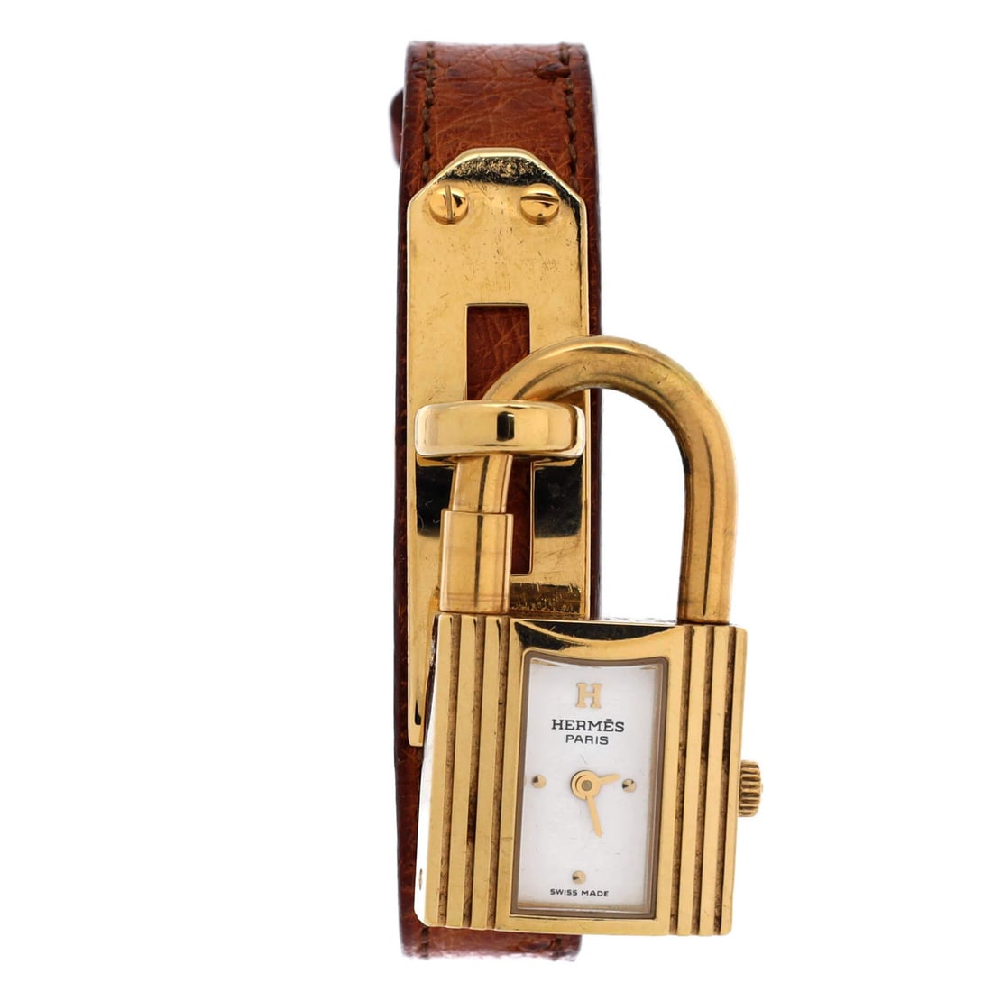 Metal plated watch leather quartz Hermes Kelly 20: Metal plated watch leather quartz Hermes Kelly 20 Metal plated watch leather quartz Hermes Kelly 20 features exotic brown leather and a plated-Yg case, with a quartz movement and 20mm case size. This 