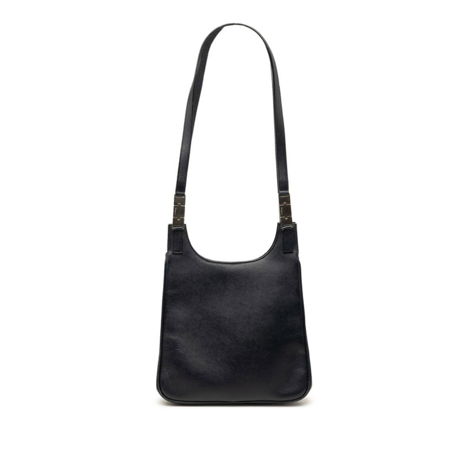 Shoulder bag leather Salvatore Ferragamo: Shoulder bag leather Salvatore Ferragamo Navy leather shoulder bag from Salvatore Ferragamo, featuring classic design and timeless elegance. The bag measures 27cm x 23cm x 6cm and has a worn-in look
