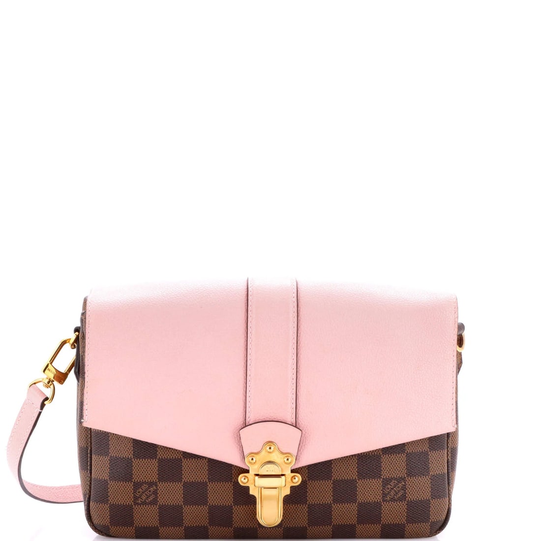 Handbag Damier Leather Louis Vuitton Clapton PM: Handbag Damier Leather Louis Vuitton Clapton PM The Louis Vuitton Clapton PM Handbag Damier Leather features a unique combination of Damier print and leather, with a cross body design that adds to