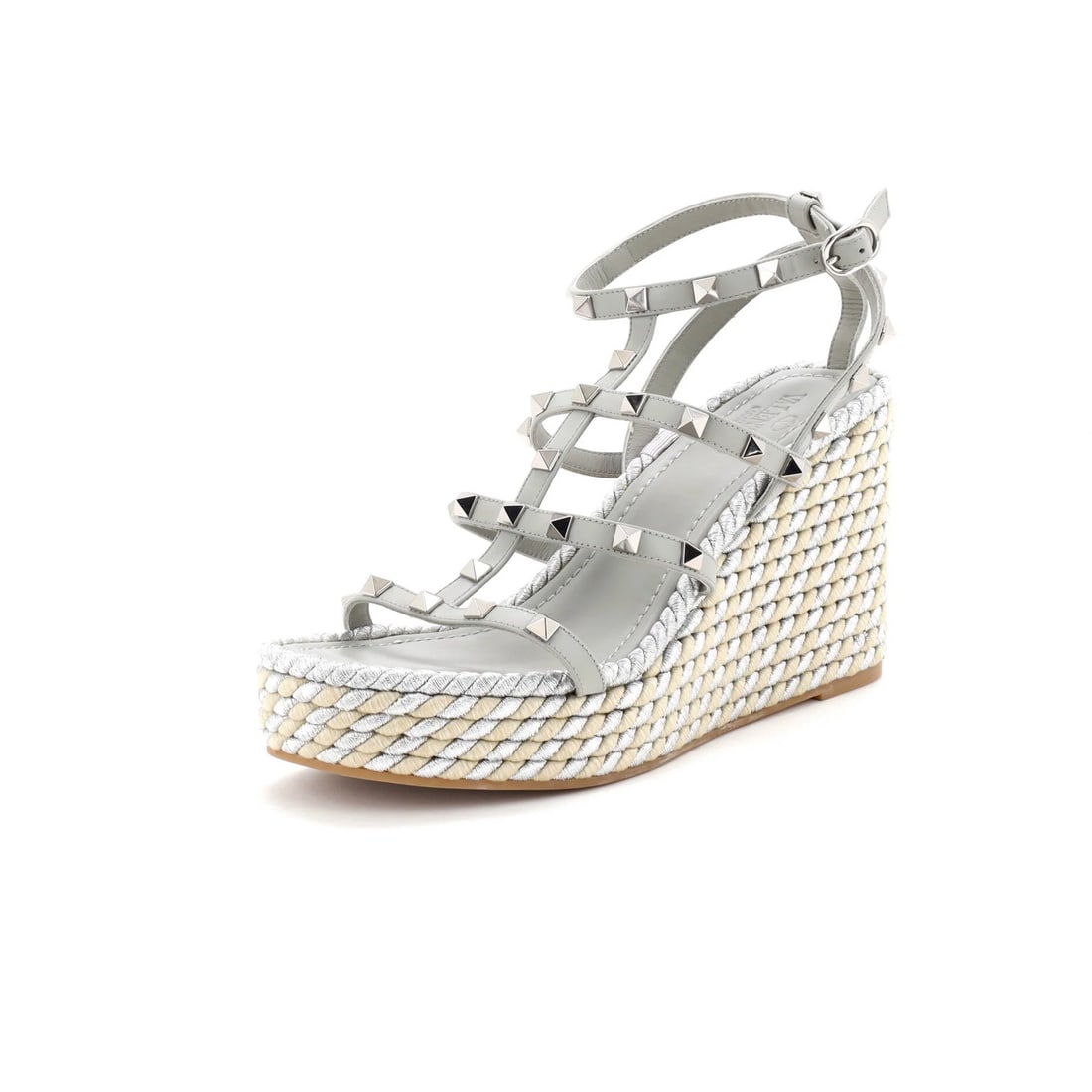 Women's Rockstud Caged Wedge Sandals Leather with Valentino Garavani Rope Detail (1 of 5)