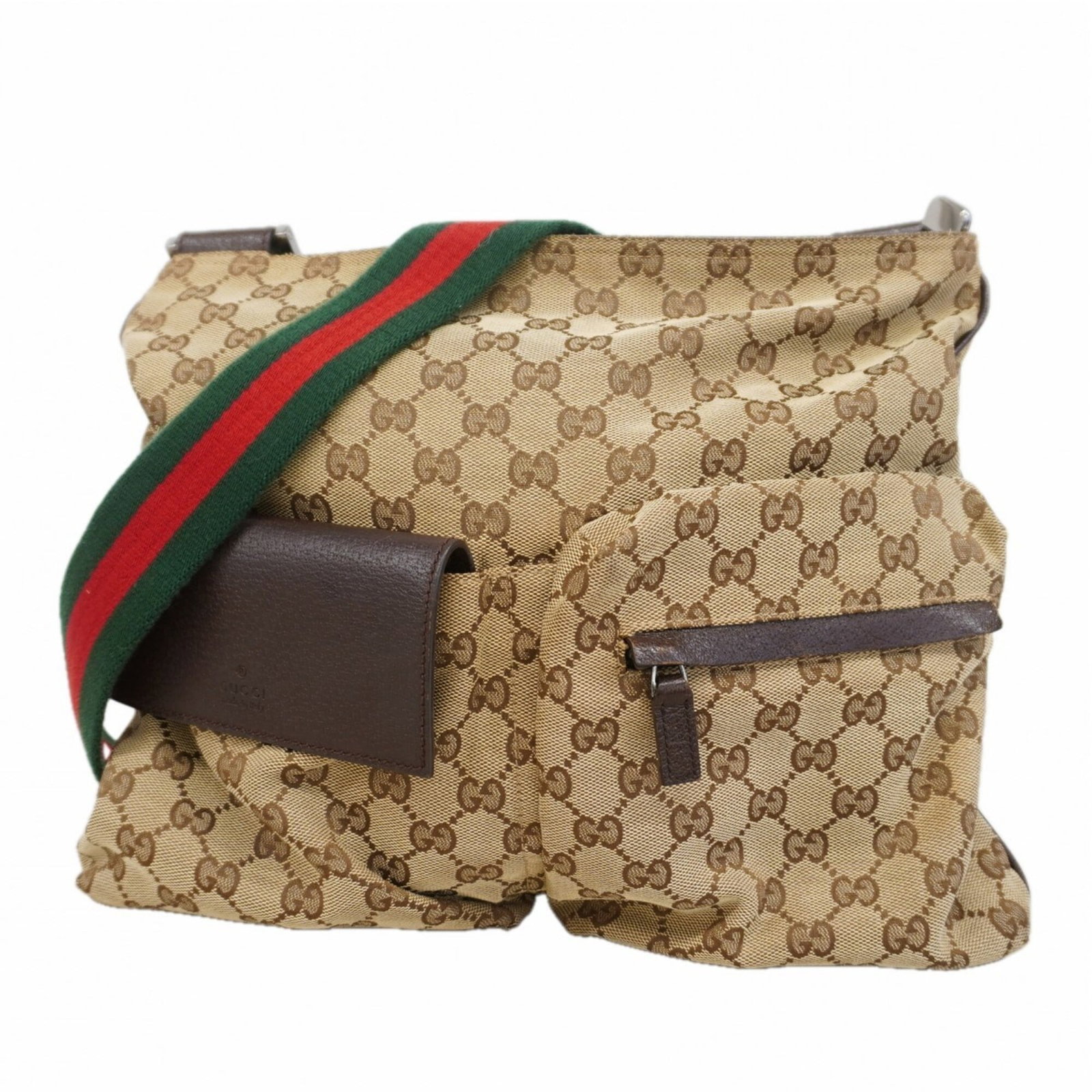 Shoulder Bag Canvas Gucci: Shoulder Bag Canvas Gucci This Gucci canvas shoulder bag features a timeless beige and brown color combination, with silver hardware adding a touch of sophistication. The classic design boasts clean