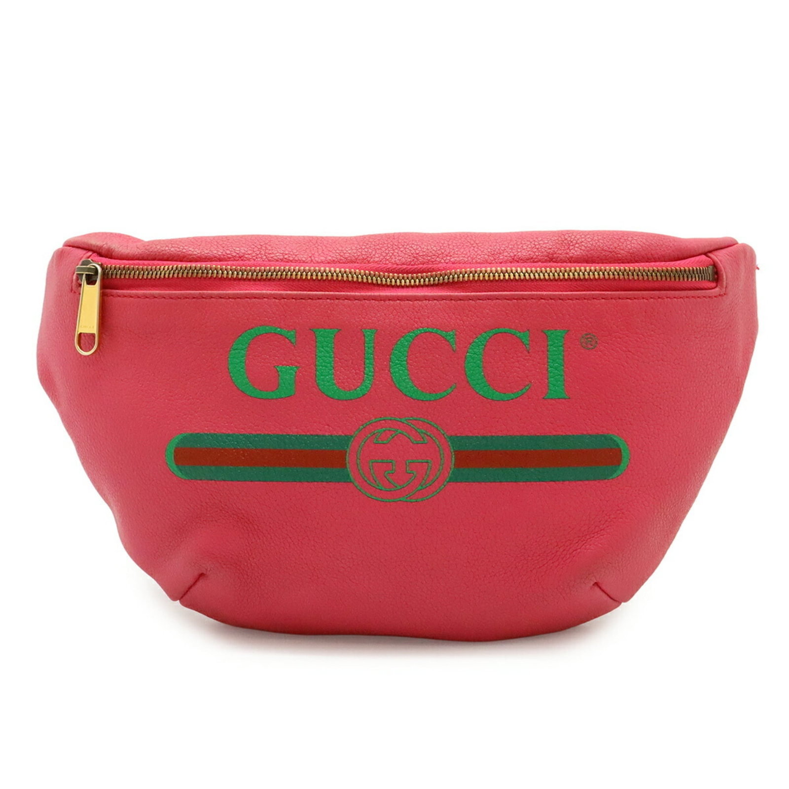 Fanny Pack Leather Gucci: Fanny Pack Leather Gucci Pink Gucci Fanny Pack made from high-quality leather, featuring a classic design with subtle scratches and signs of usage. The pack measures 20cm x 40cm x 5.5cm and is in good
