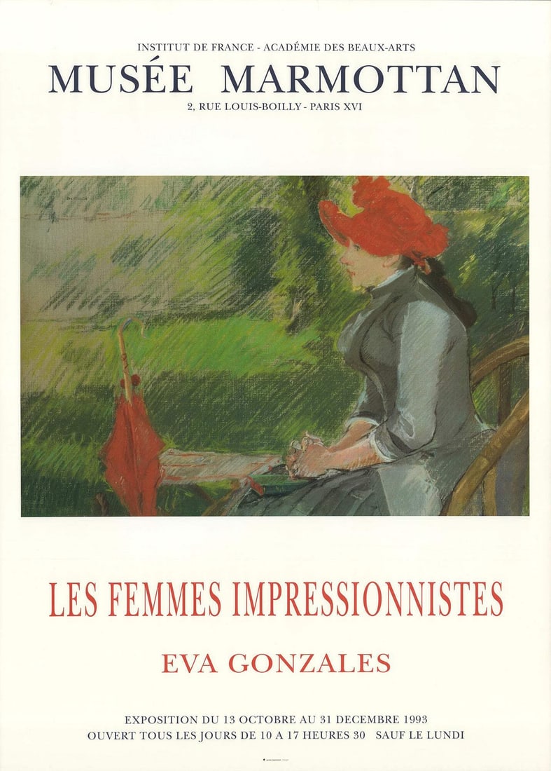 EVA GONZALEZ Reading in the Garden 27.5" x 19.75" Offset Lithograph 1993 Impress (1 of 4)