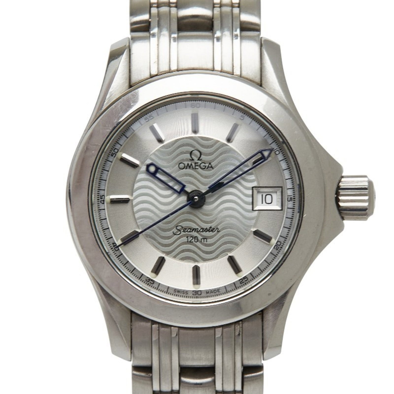 Wristwatch Omega: Wristwatch Omega Stainless steel case and band add a touch of sophistication to this silver Omega wristwatch, featuring a classic design that exudes timeless elegance. With its 30.9mm diameter and adj