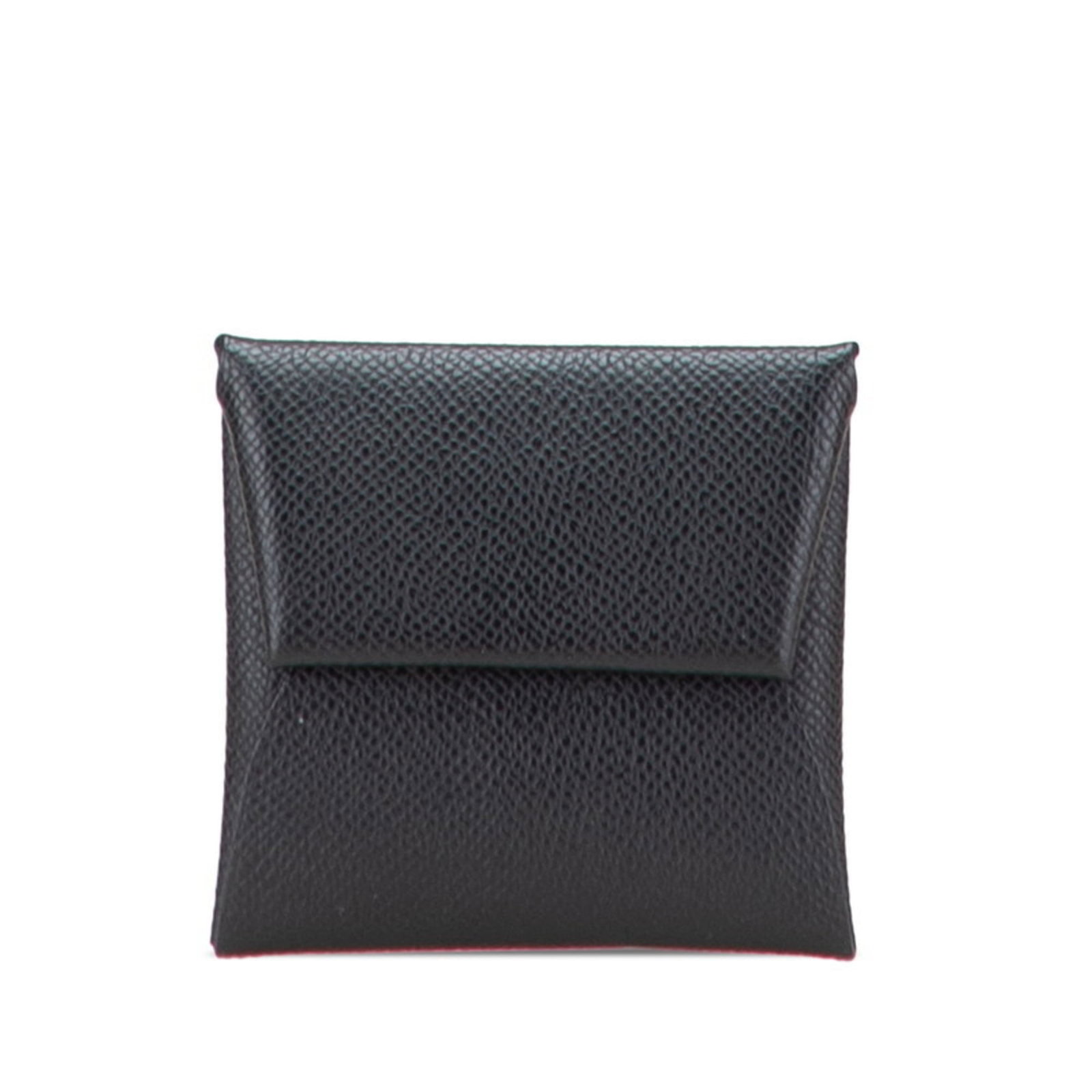 Hermes Coin Purse/ Coin Case Epsom Leather: Hermes Coin Purse/ Coin Case Epsom Leather Epsom leather coin purse in black, featuring a classic design with clean lines and minimal embellishments. Measuring 8cm x 8.5cm x 1cm, it provides a compact