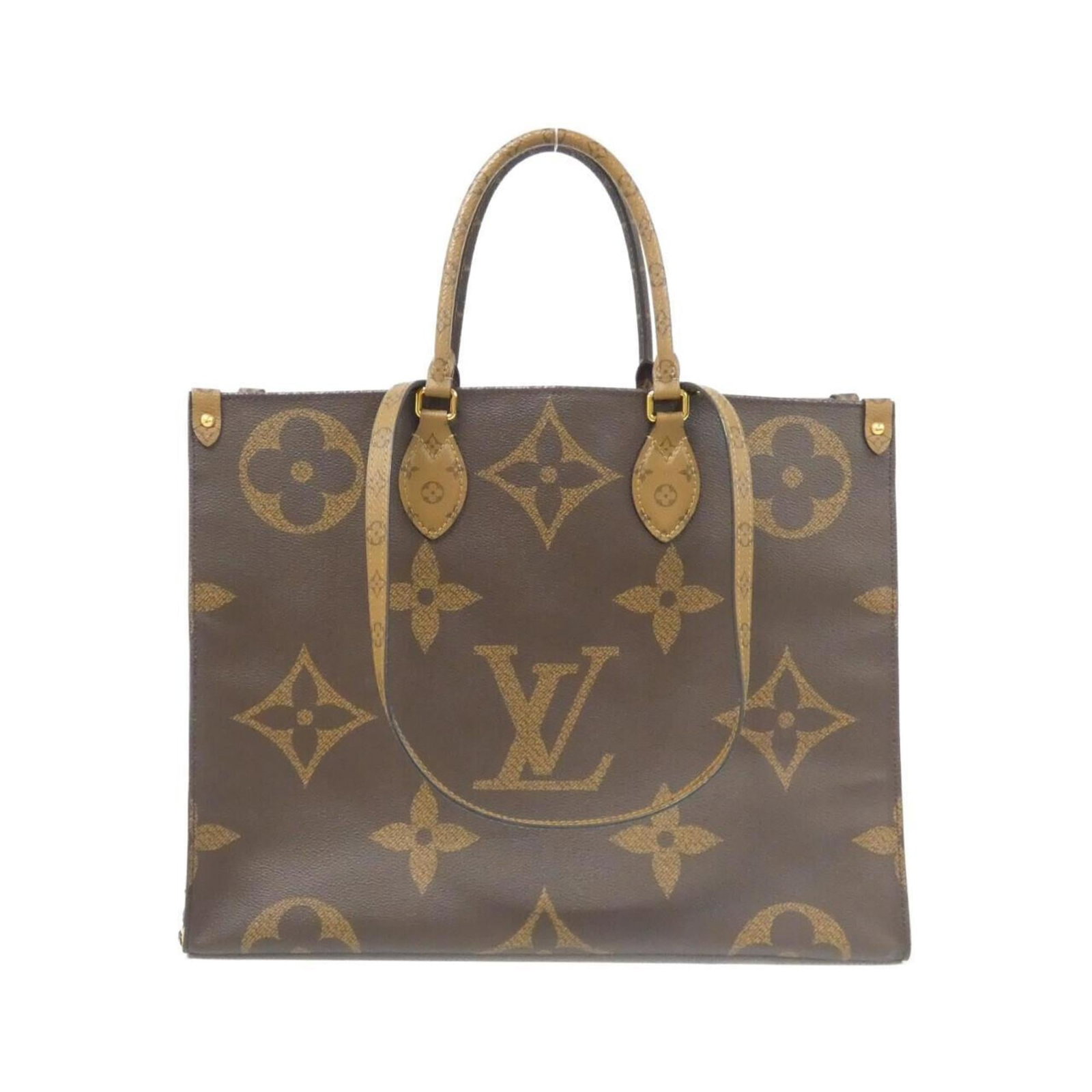 Canvas coated handbag Louis Vuitton: Canvas coated handbag Louis Vuitton Brown coated canvas Louis Vuitton handbag with a classic design, featuring a signature touch. The bag has some minor scratches and dirt, but remains in very good co