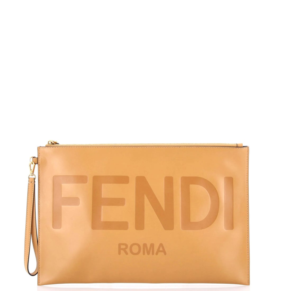 Flat Wristlet Pouch Embossed Leather Fendi Large (1 of 5)