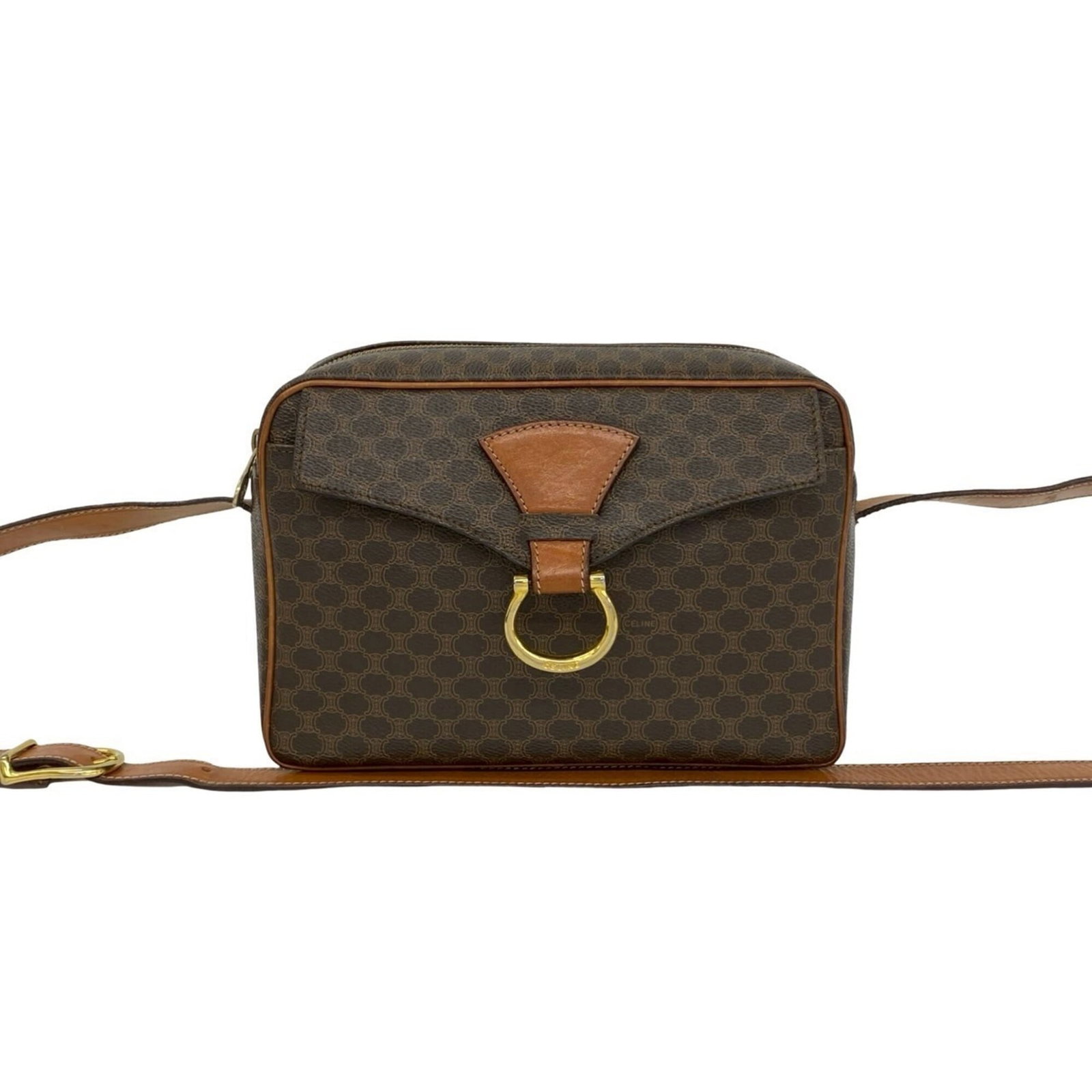 Celine Pochette Shoulder Bag Leather Pvc: Celine Pochette Shoulder Bag Leather Pvc Celine Pochette Shoulder Bag Leather Pvc - A Timeless Brown Classic. This used Celine pochette shoulder bag features a rich brown leather and pvc combination,