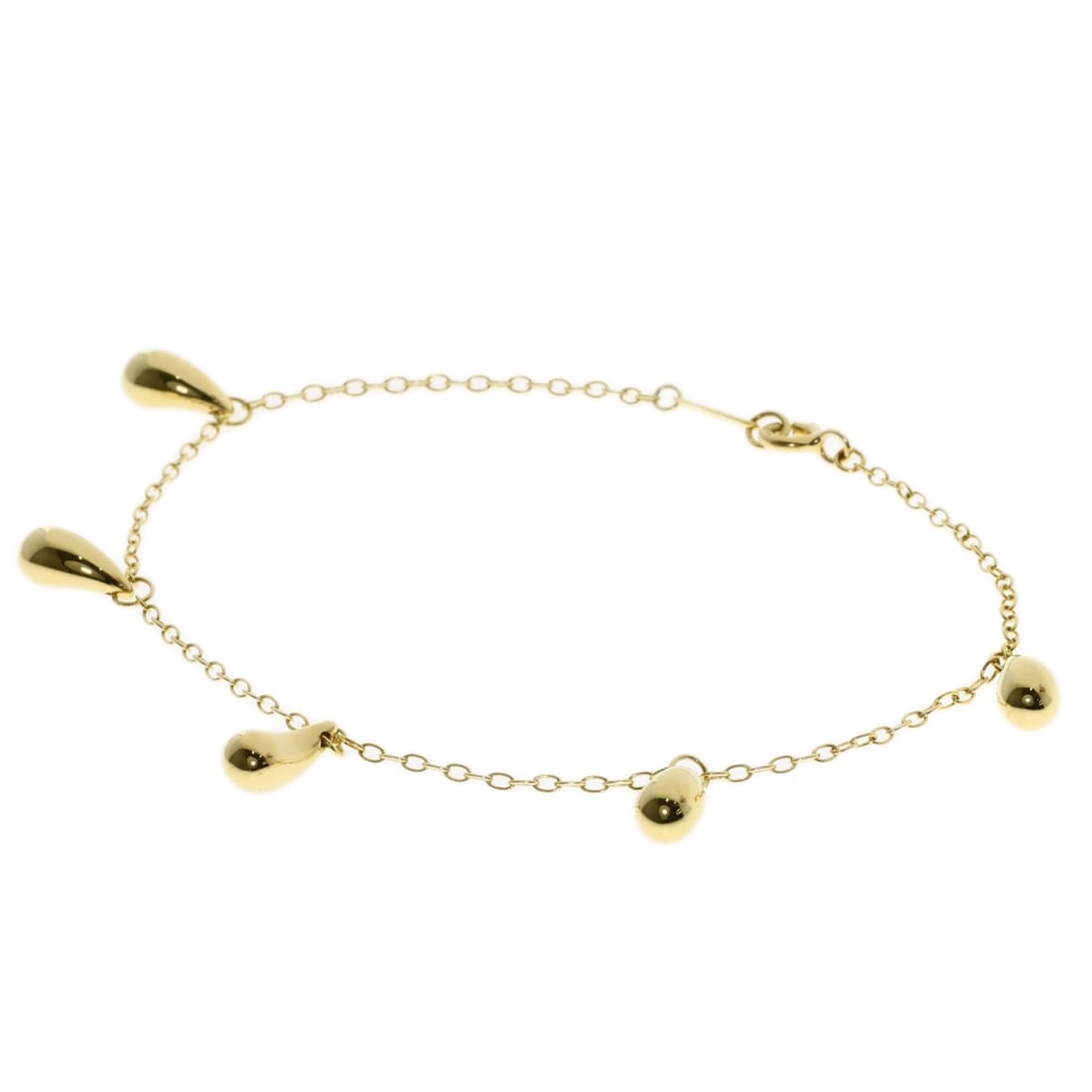 K18 Yellow Gold Teardrop 5P Tiffany&Co: K18 Yellow Gold Teardrop 5P Tiffany&Co K18 Yellow Gold Teardrop 5P Tiffany&Co bracelet boasts its striking gold hue and elegant teardrop design, crafted from high-quality K18 yellow gold. This