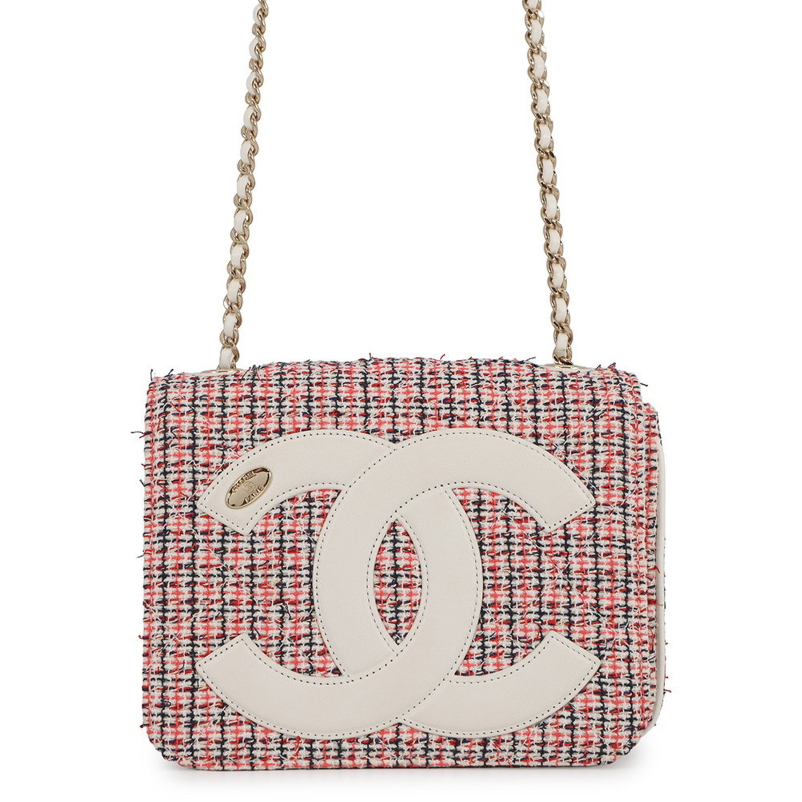 Tweed Leather Chanel Shoulder Bag: Tweed Leather Chanel Shoulder Bag Tweed Leather Chanel Shoulder Bag in Multi-Color with Champagne Gold Hardware. This versatile shoulder bag features a unique tweed and leather combination, adding a