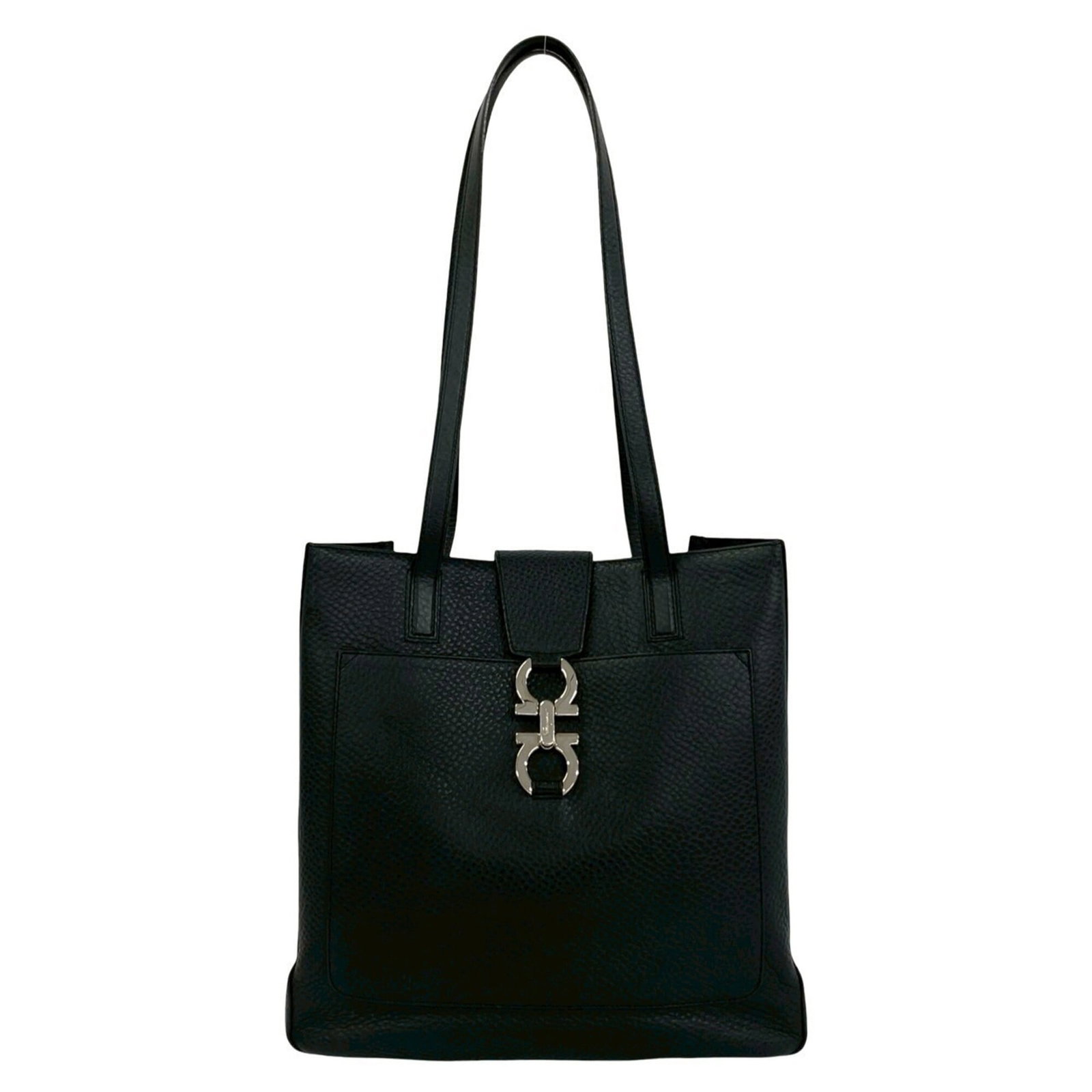 Salvatore Handbag Ferragamo Leather Tote Bag: Salvatore Handbag Ferragamo Leather Tote Bag Black Salvatore Ferragamo Leather Tote Bag with Traces of Usage. This classic tote features high-quality leather construction and measures 29cm x 28cm x