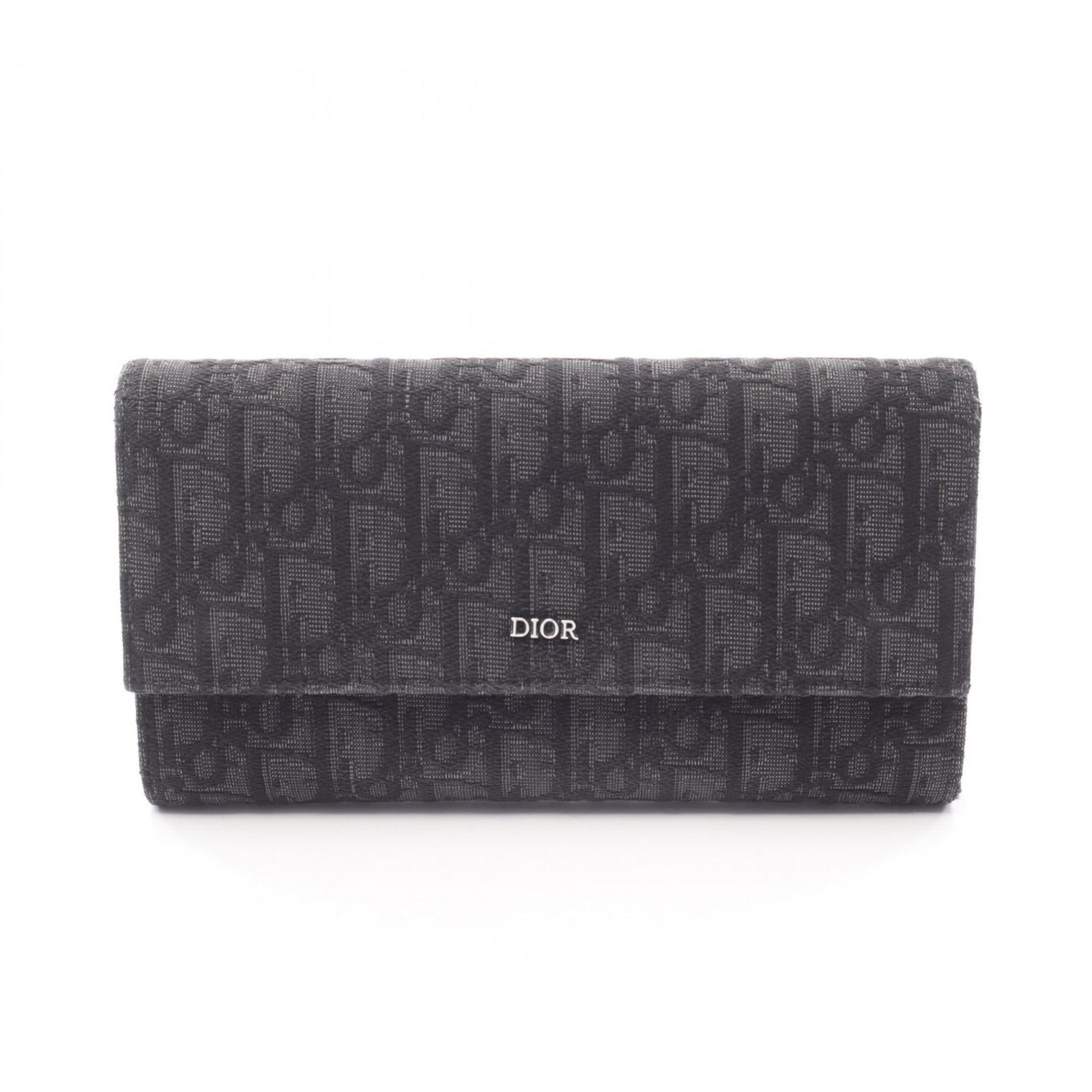 Canvas wallet bi fold Christian Dior: Canvas wallet bi fold Christian Dior Canvas wallet bi fold in black from Christian Dior, with a classic long design and bi-fold functionality. Made from high-quality canvas material, it features a tim