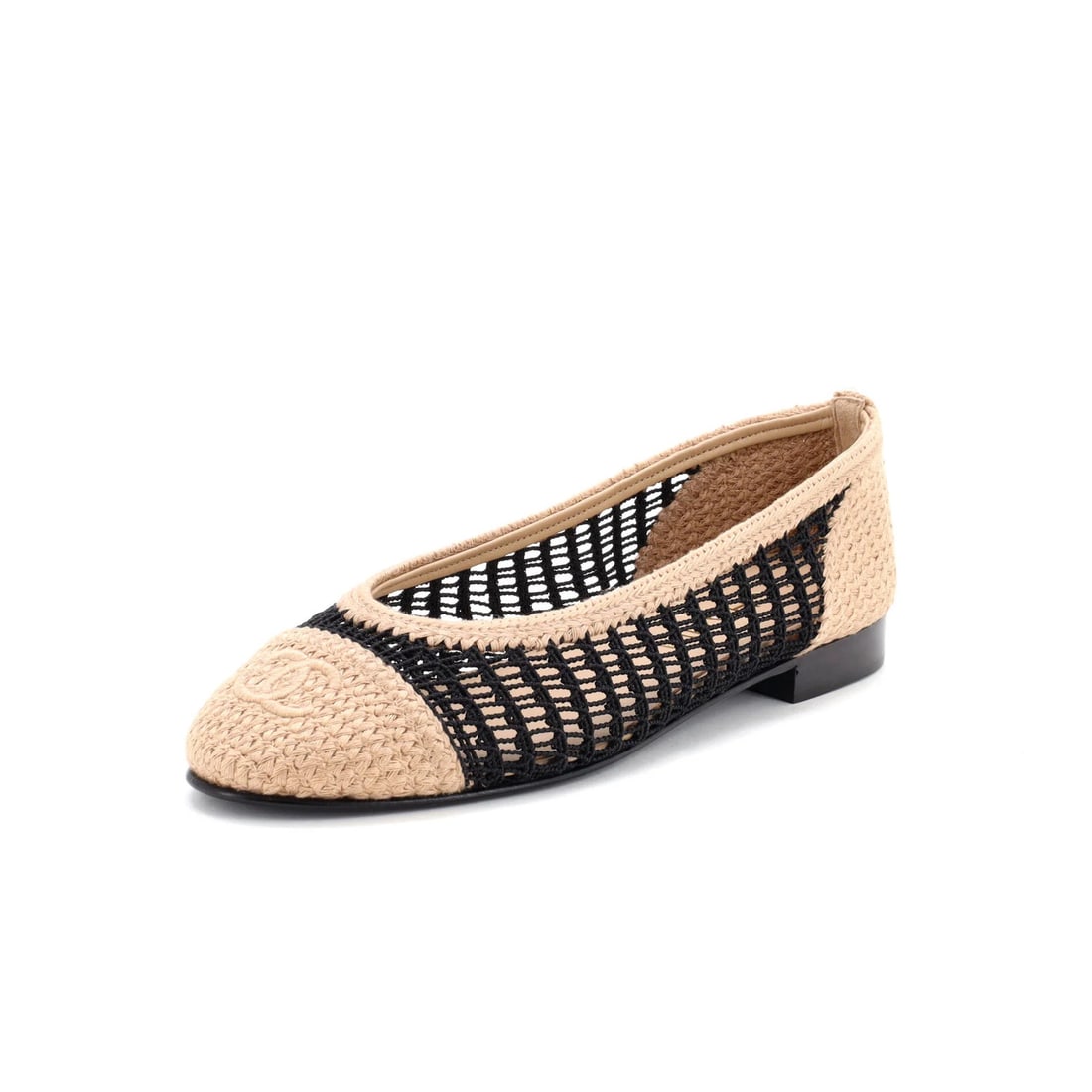 Women's flats cap toe ballerina crochet raffia from Chanel (1 of 5)