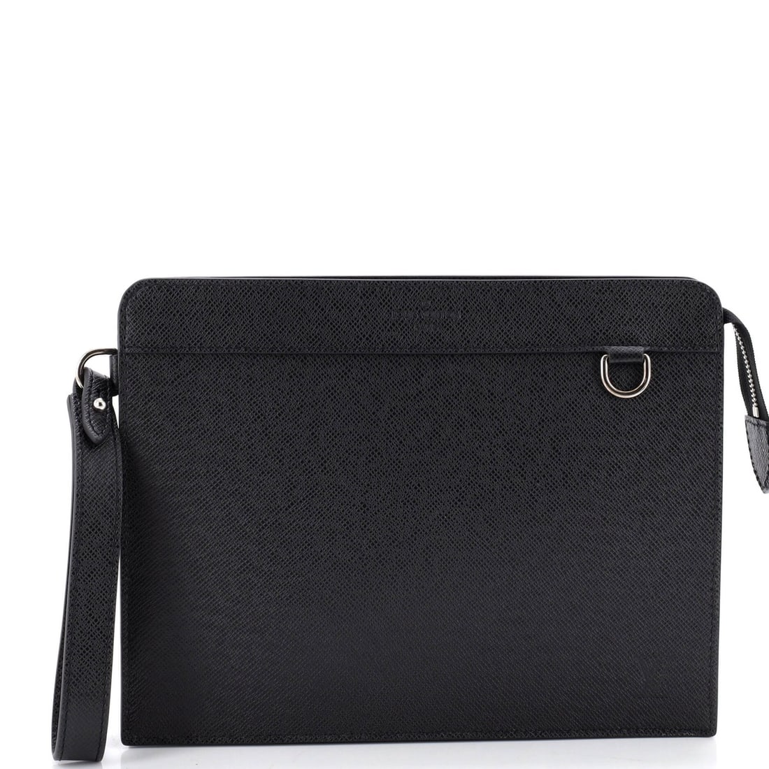 Louis Vuitton Standing Pouch Taiga Leather: Louis Vuitton Standing Pouch Taiga Leather Standing at 8.5" tall, the Louis Vuitton Standing Pouch Taiga Leather boasts sleek lines and a sophisticated design. Made from high-quality black leather,
