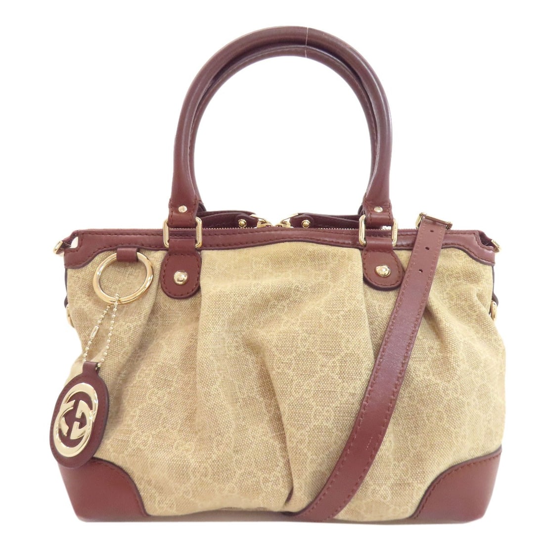 Gucci 347902 Gg 2Way Tote Bag Canvas: Gucci 347902 Gg 2Way Tote Bag Canvas Brown canvas Gucci tote bag with classic design, featuring the iconic GG logo on one side. This stylish tote bag is made from high-quality canvas and boasts a