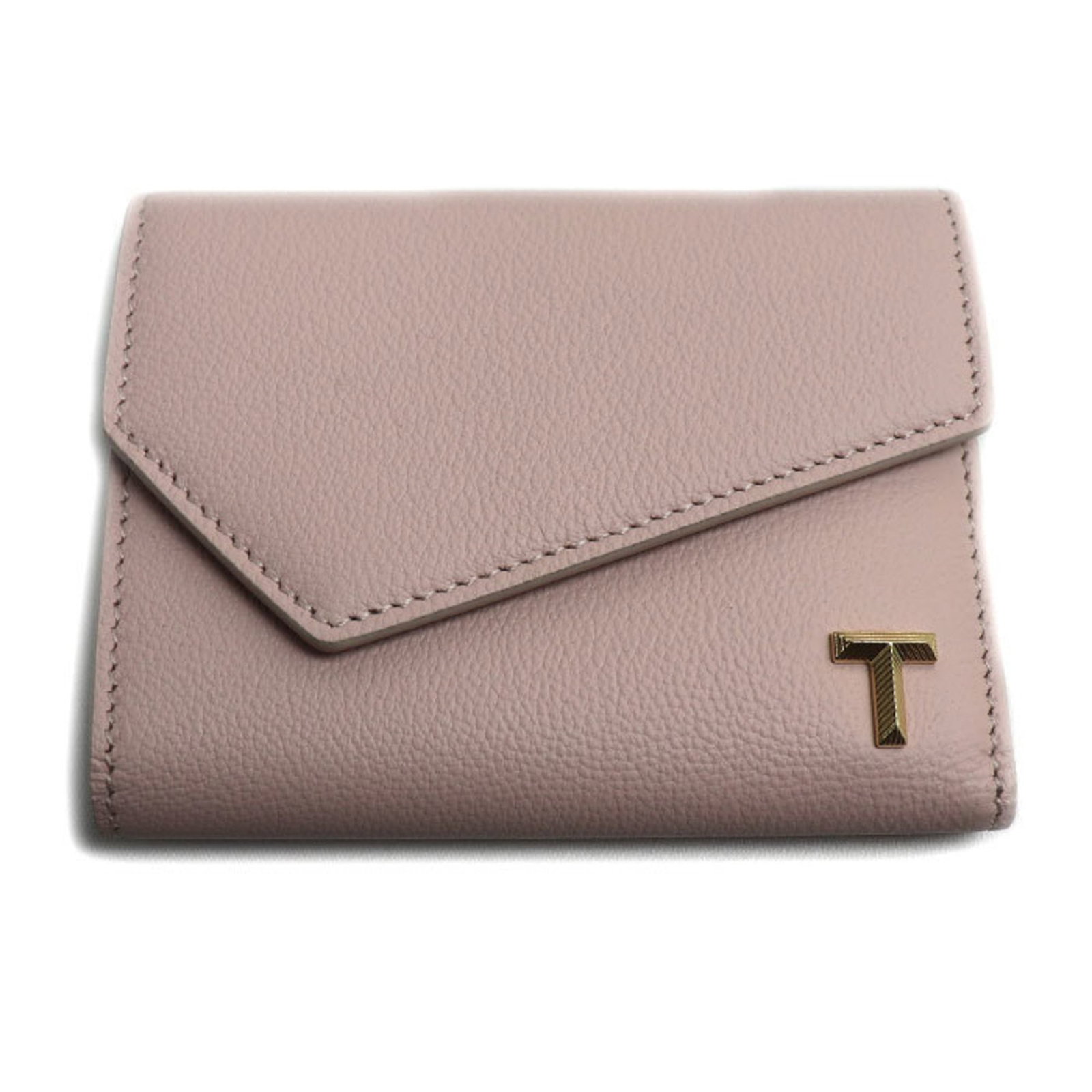 Leather Tri Fold Wallet Tiffany: Leather Tri Fold Wallet Tiffany Pink Leather Tri Fold Wallet by Tiffany. This used, very good condition tri-fold wallet features a classic snap fastener closure and multiple inner pockets for