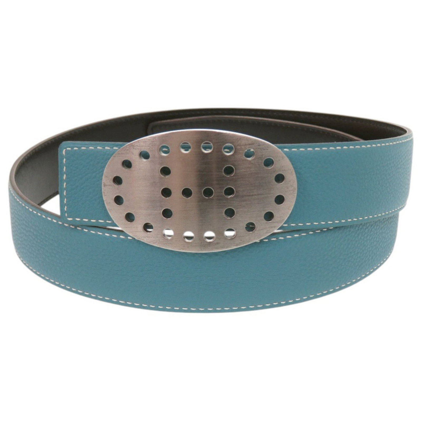 Standard Belt of Hermes: Standard Belt of Hermes Box Calf Leather and Epsom Leather blend creates a unique look, while the Blue Jean color adds a touch of sophistication. This Standard Belt from Hermes features a classic desi