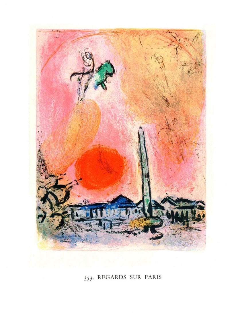 MARC CHAGALL Regards sur Paris 12.5" x 9.75" Poster 1963 Modernism (1 of 1)
