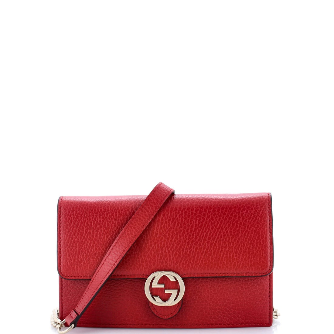Interlocking wallet leather chain gucci: Interlocking wallet leather chain gucci Red Interlocking Wallet on Chain Gucci Leather Bag with Gold Tone Hardware. This cross body bag features an interlocking wallet design, leather exterior in