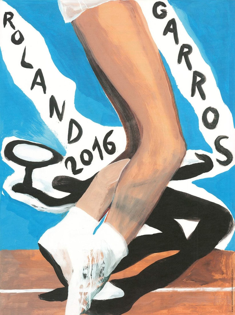 MARC DESGRANDCHAMPS Roland Garros French Open 31" x 23" Poster 2016 Contemporary (1 of 4)