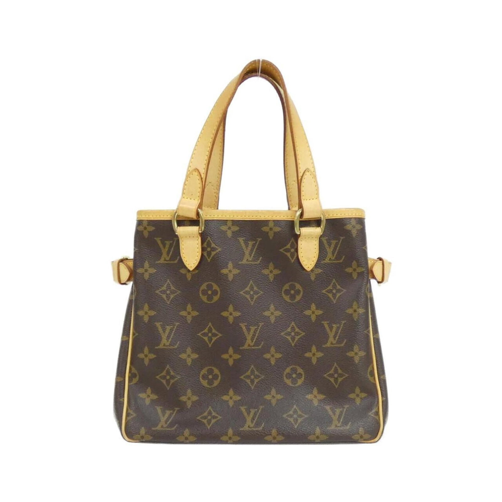 Canvas coated handbag Louis Vuitton: Canvas coated handbag Louis Vuitton Brown coated canvas Louis Vuitton handbag with a classic design, measuring 23cm x 24cm x 15cm. The bag shows some signs of usage, including scratches and dirt, but