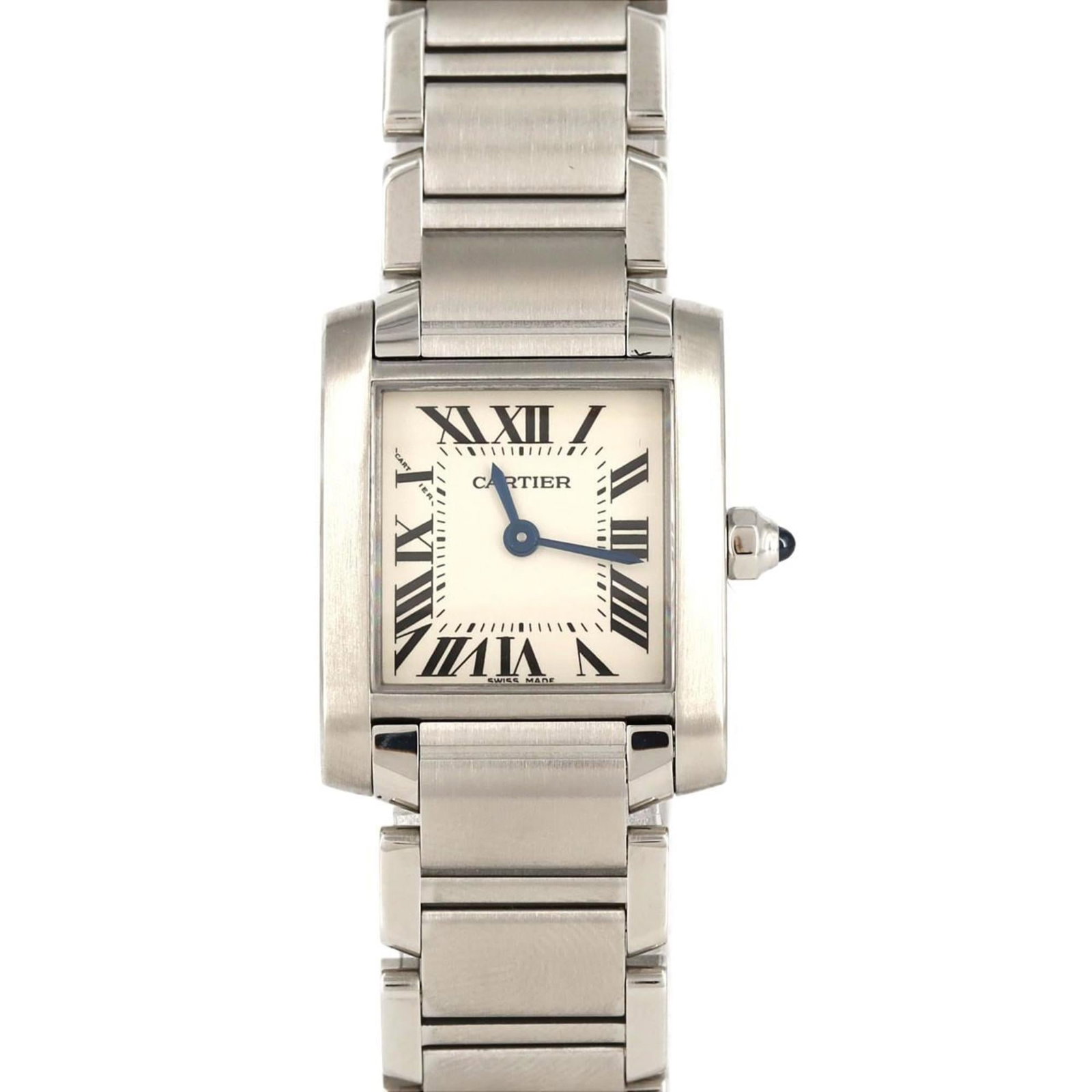 Cartier Wristwatch: Cartier Wristwatch Stainless steel case and band provide a sleek, modern look. The silver dial adds a touch of elegance to this Cartier wristwatch, which features a diameter of 20mm. With its overall 