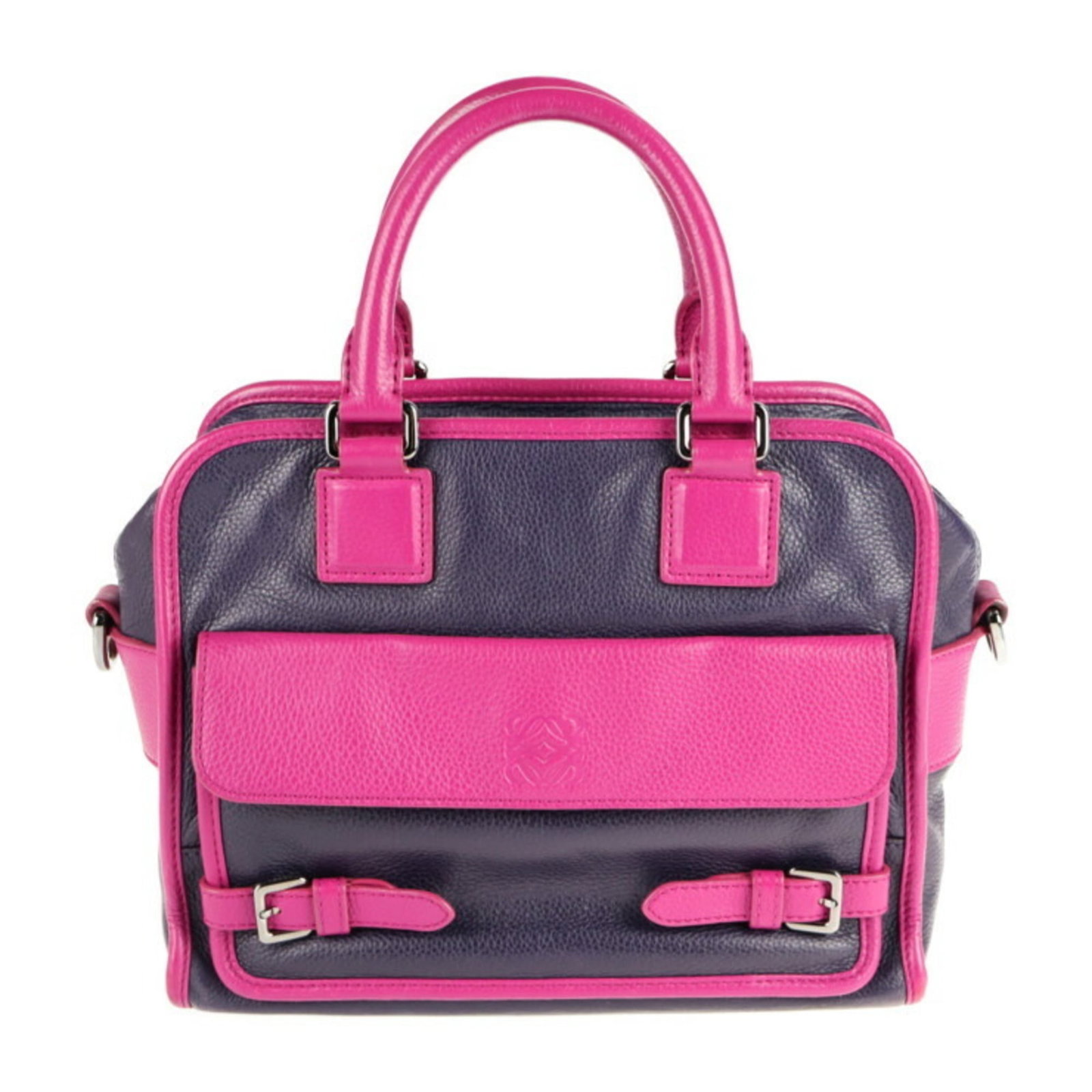 Handbag shopping bag leather tote shoulder bag: Handbag shopping bag leather tote shoulder bag Pink and Purple Leather Tote Bag with Zipper Closure. This stylish shoulder bag features an open pocket, magnet pocket, and zipper closure for added