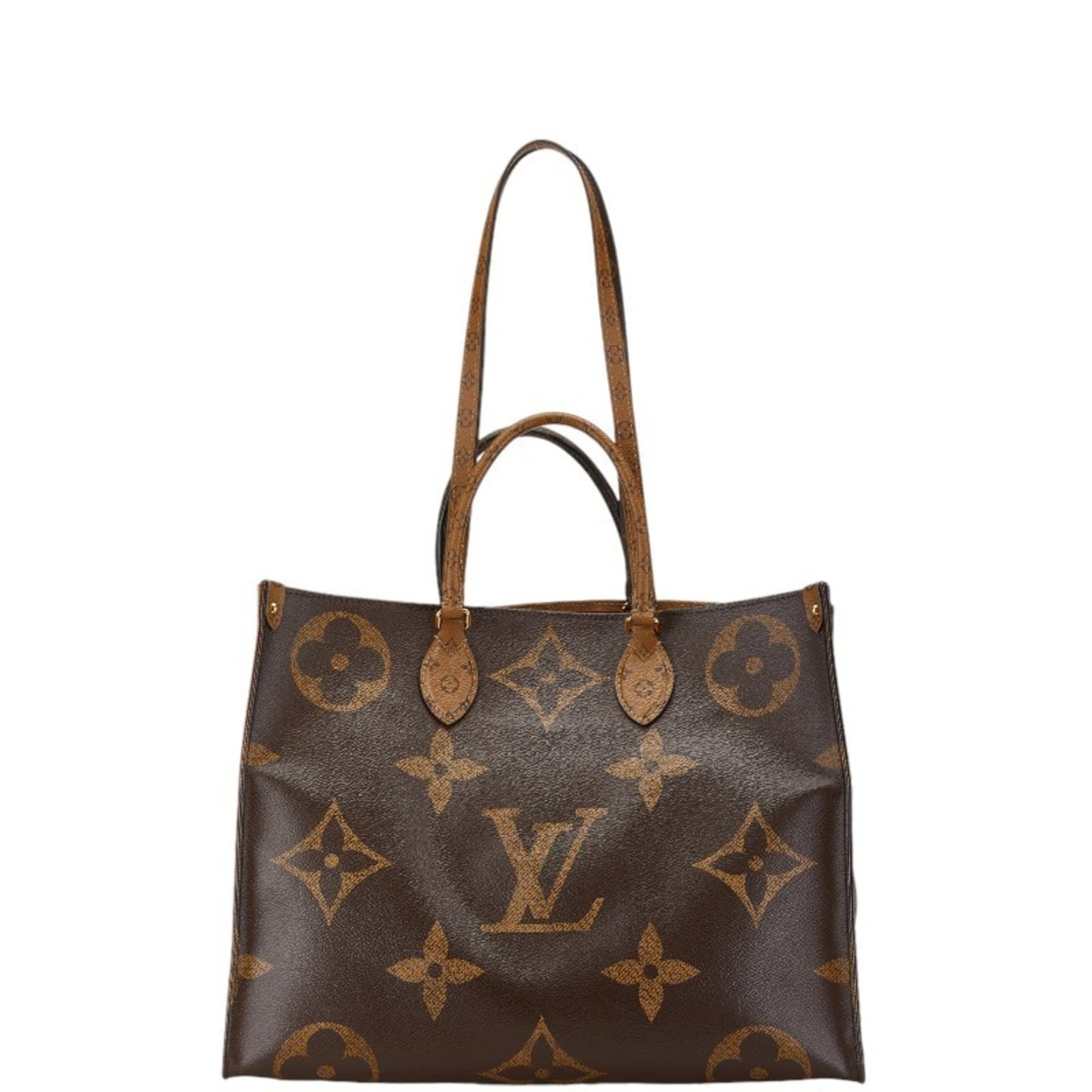 PVC leather shoulder bag by Louis Vuitton: PVC leather shoulder bag by Louis Vuitton Brown Louis Vuitton PVC leather shoulder bag with gold hardware, featuring a zipper pocket and open pocket. The bag measures 30cm x 40cm x 16cm and has a