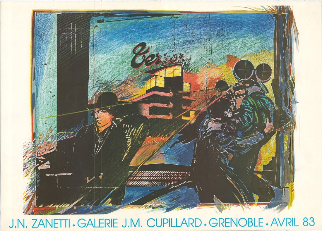 JEAN-NOEL ZANETTI Le Cameraman 17.75" x 24.75" Offset Lithograph 1983 Expression (1 of 4)
