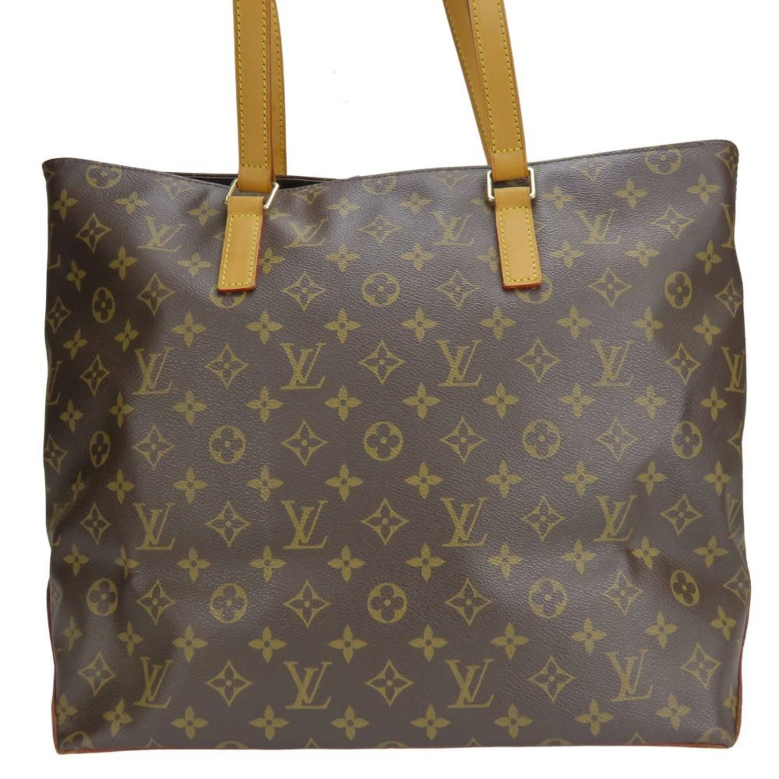 Monogram leather tote bag from Louis Vuitton: Monogram leather tote bag from Louis Vuitton Monogram leather tote bag from Louis Vuitton, featuring the iconic Vachetta monogram pattern in brown. The bag's classic design and timeless style make it 