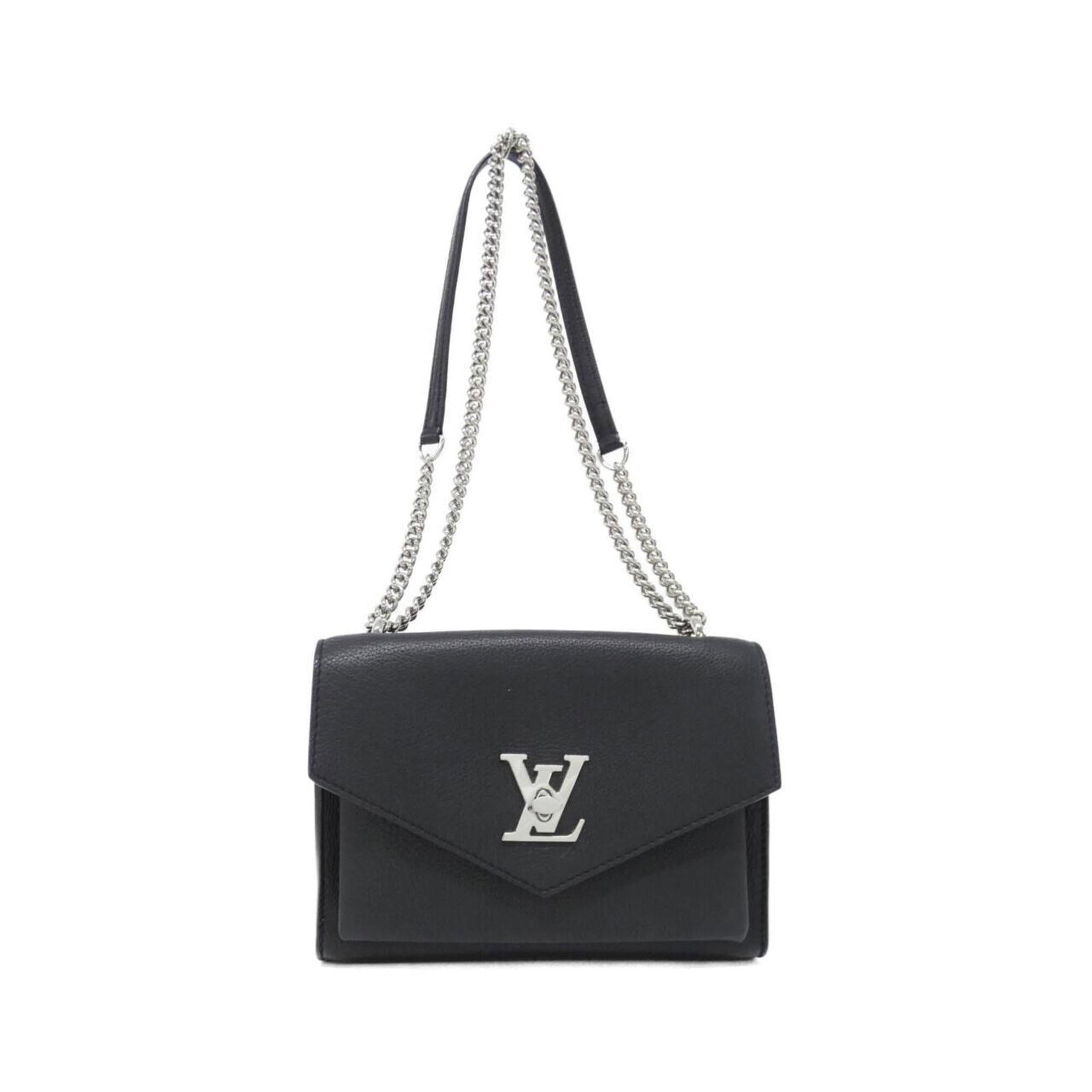 Shoulder Bag Leather Vuitton Louis: Shoulder Bag Leather Vuitton Louis Black Calf Leather Louis Vuitton Shoulder Bag with Silver Hardware, featuring a classic design and durable construction. This used bag has some scratches and dirt,