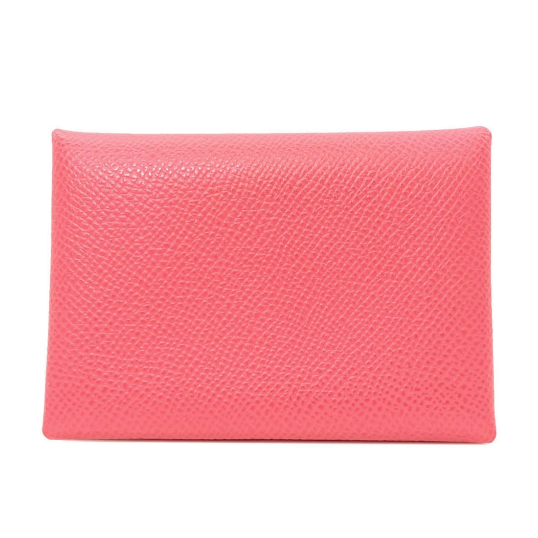 Hermes Calvi Duo Rose Azalea Silverhardware Card Case Epsom: Hermes Calvi Duo Rose Azalea Silverhardware Card Case Epsom Pink Epsom material card case with silver hardware, featuring a Calvi Duo Rose Azalea design. This unique card case showcases a striking pin