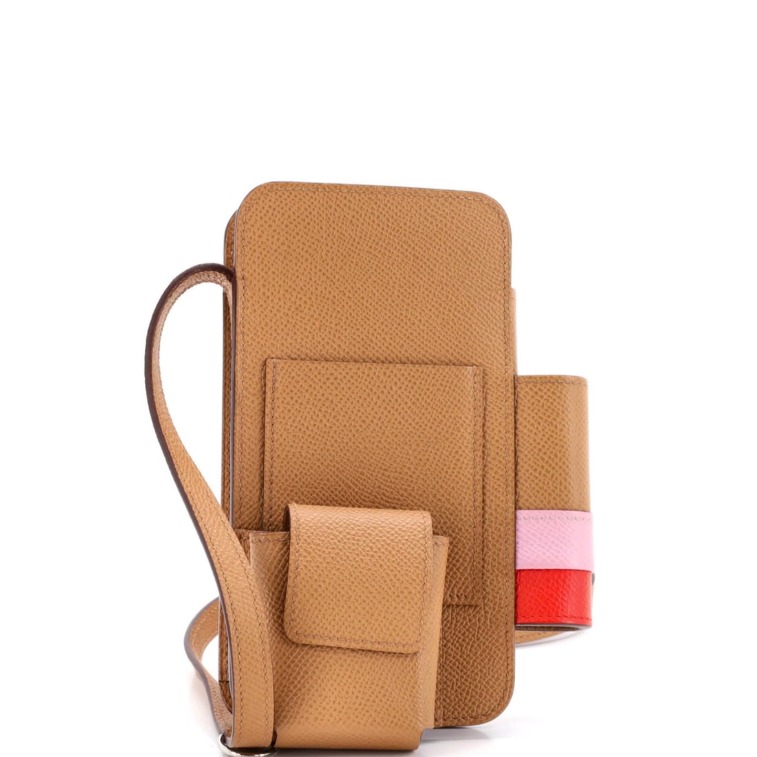Hermes Hermesway Phone Case Crossbody Bag Epsom: Hermes Hermesway Phone Case Crossbody Bag Epsom The Hermesway Phone Case Crossbody Bag Epsom boasts rich, brown leather exterior with minor scuffs and creases. Its sturdy palladium hardware