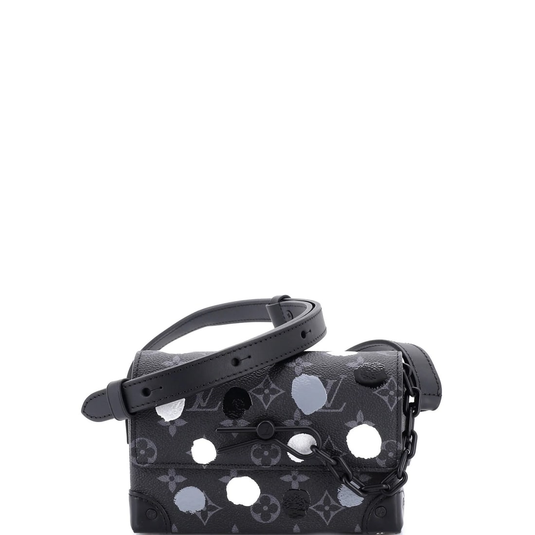 Eclipse Monogram Kusama Yayoi Painted Dots Vuitton Wearable Wallet Steamer Louis: Eclipse Monogram Kusama Yayoi Painted Dots Vuitton Wearable Wallet Steamer Louis Canvas Coated Leather Louis Vuitton Steamer Wearable Wallet Yayoi Kusama Painted Dots Monogram Eclipse, featuring a