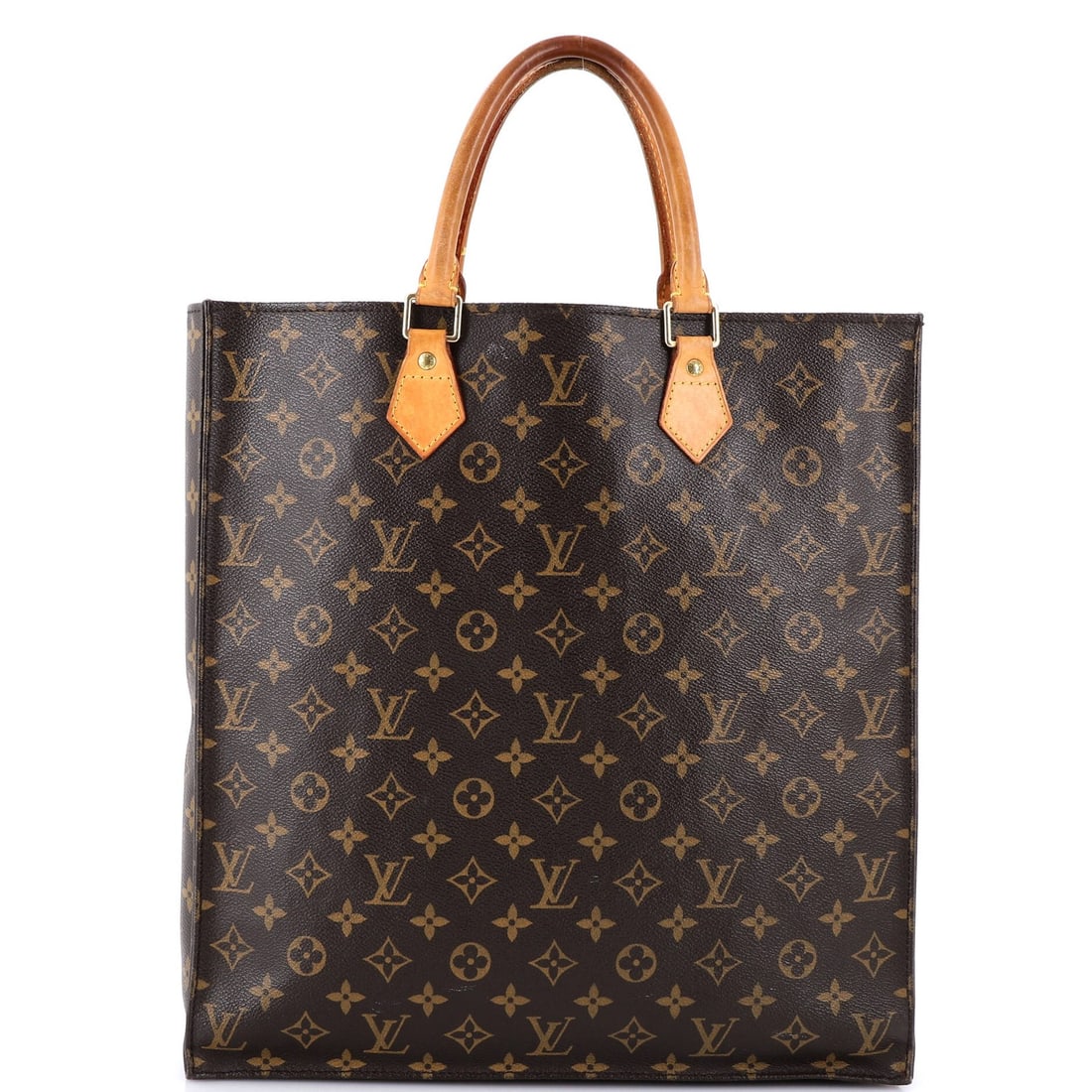 Louis Vuitton Vintage Sac Plat Bag Monogram Canvas: Louis Vuitton Vintage Sac Plat Bag Monogram Canvas Brown Louis Vuitton Vintage Sac Plat Bag Monogram Canvas features a classic design with edge wear, corner wear, and minor cracking on the exterior.