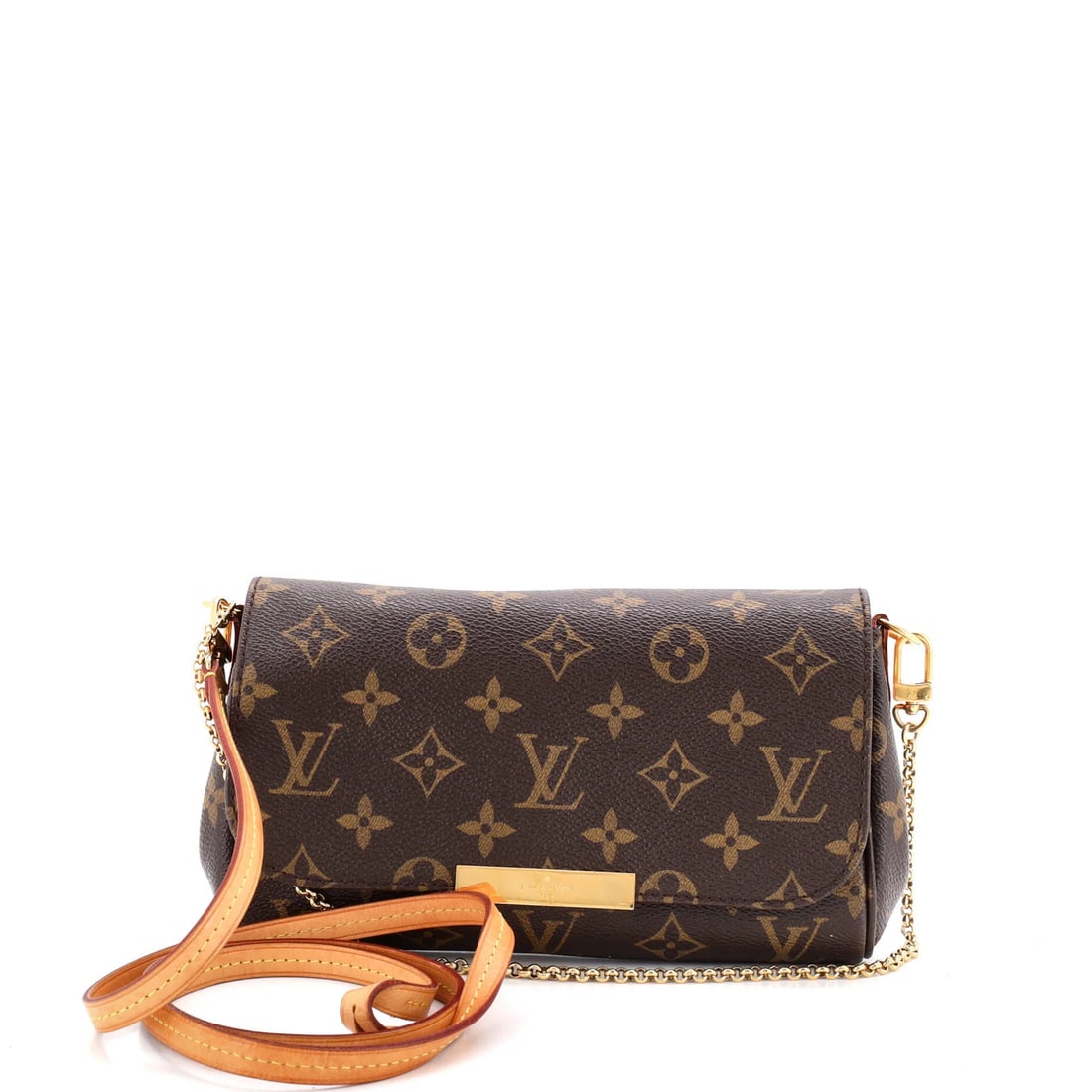 Louis Vuitton Favorite Handbag Monogram Canvas PM: Louis Vuitton Favorite Handbag Monogram Canvas PM Brown Louis Vuitton Favorite Handbag Monogram Canvas PM, featuring a classic design with minor edge wear and scuffs. This stylish clutch boasts a spac