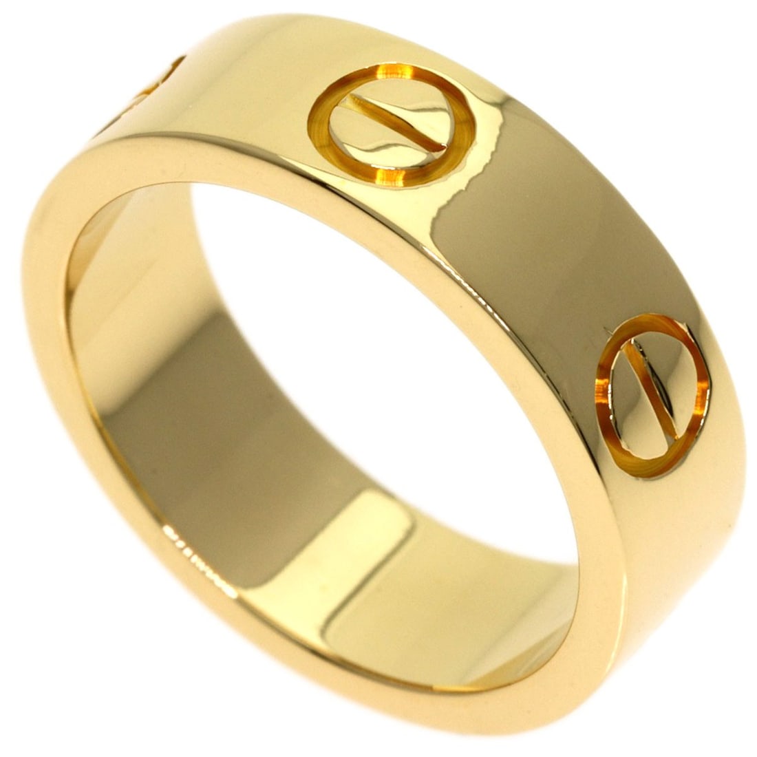 Love ring yellow gold cartier #47 k18 ring: Love ring yellow gold cartier #47 k18 ring K18 yellow gold Cartier ring #47 boasts a sleek, all-gold design with no main stone. The signature marks the work, bearing a notable touch from the renowned