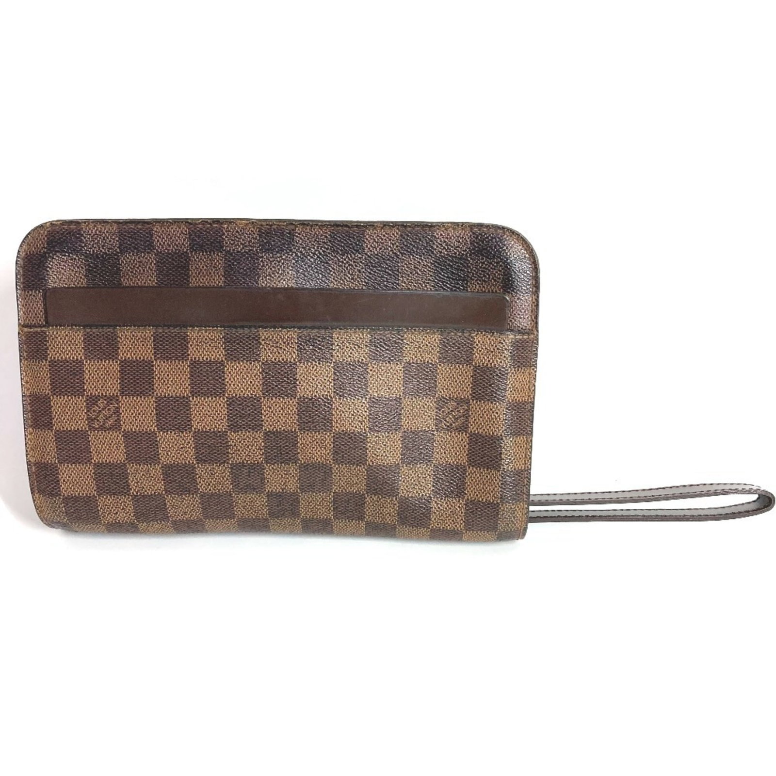 Damier Canvas Clutch Bag Vuitton Louis: Damier Canvas Clutch Bag Vuitton Louis Damier Canvas Clutch Bag Vuitton Louis - A Timeless Brown Classic. This pre-owned Damier canvas clutch bag from Louis Vuitton features a rich brown color and