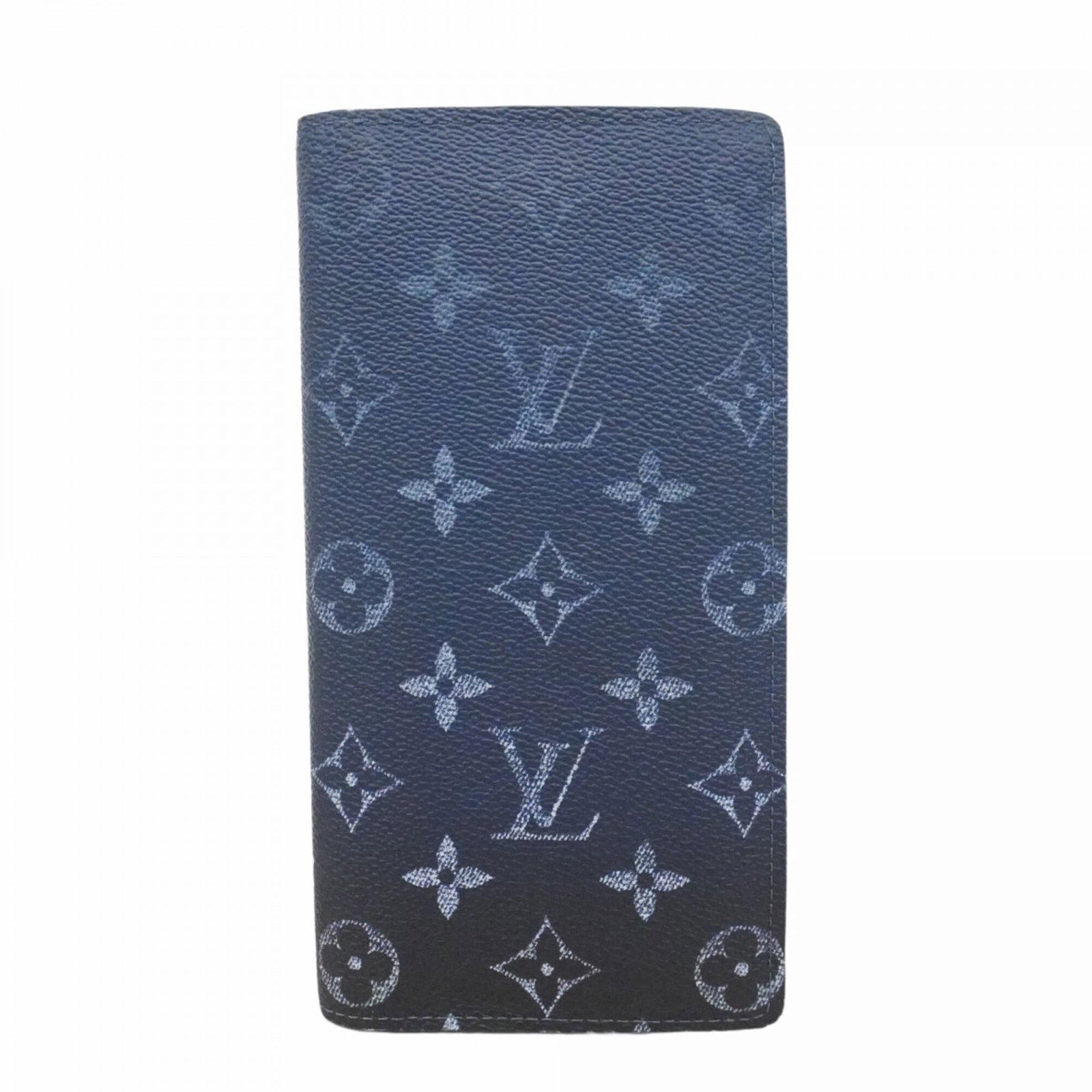Louis Vuitton Bi Fold Wallet: Louis Vuitton Bi Fold Wallet Navy blue Louis Vuitton bi-fold wallet with classic design, measuring 19cm x 10cm x 1.5cm. This long wallet features a timeless style and durable construction, with traces