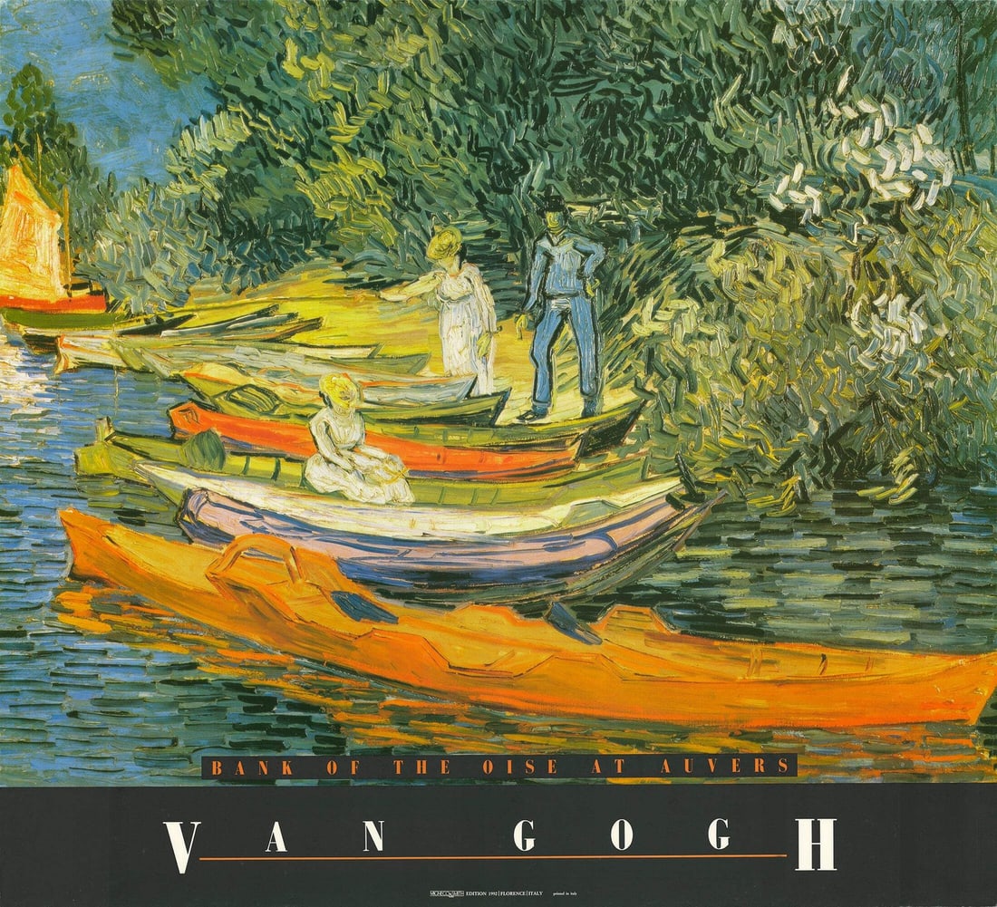 Offset lithograph Vincent Van Gogh 27.5" x 30.25" Bank of Oise Auvers 199 (1 of 8)